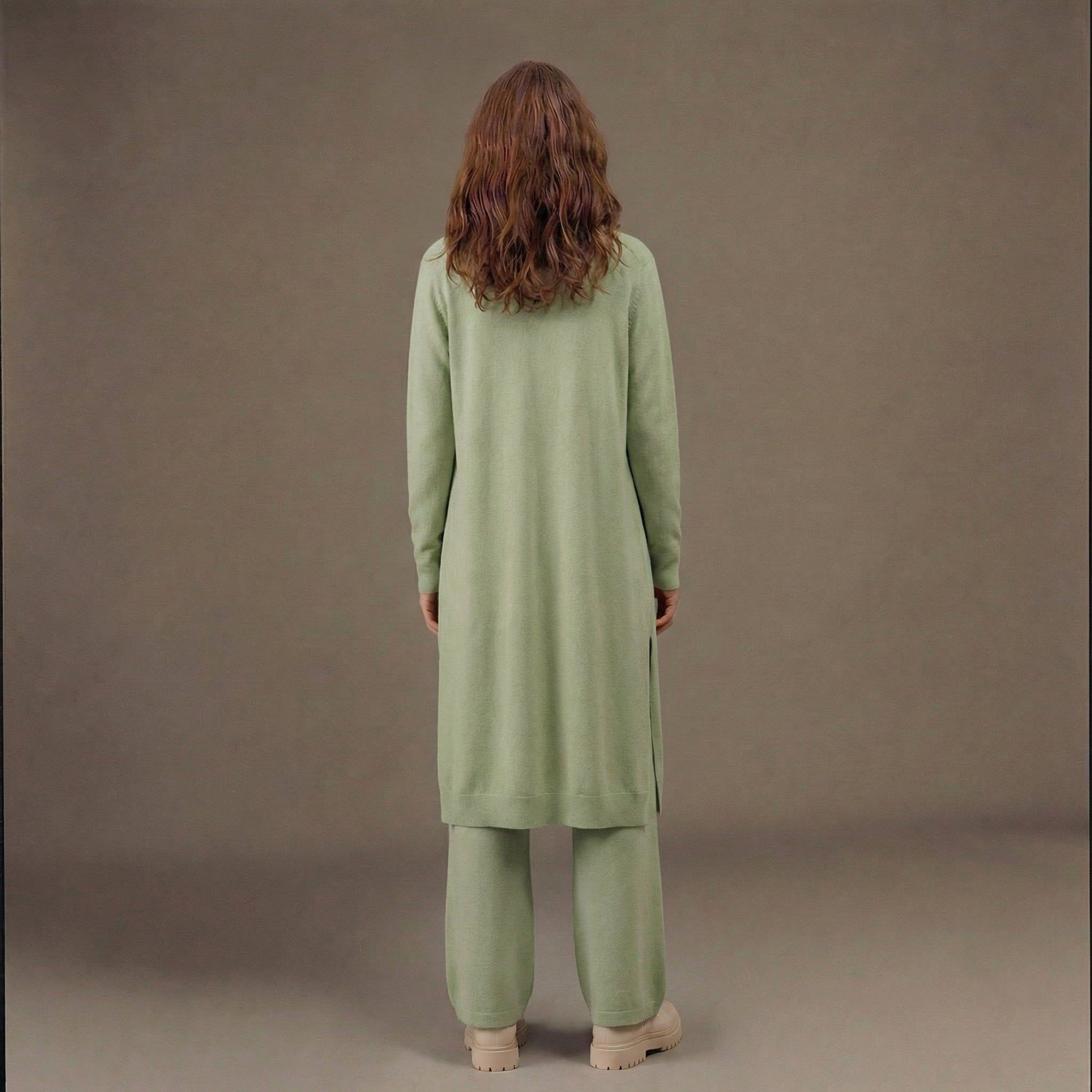 Elodie Varell | Women's Ribbed Knit Lounge Set in Green