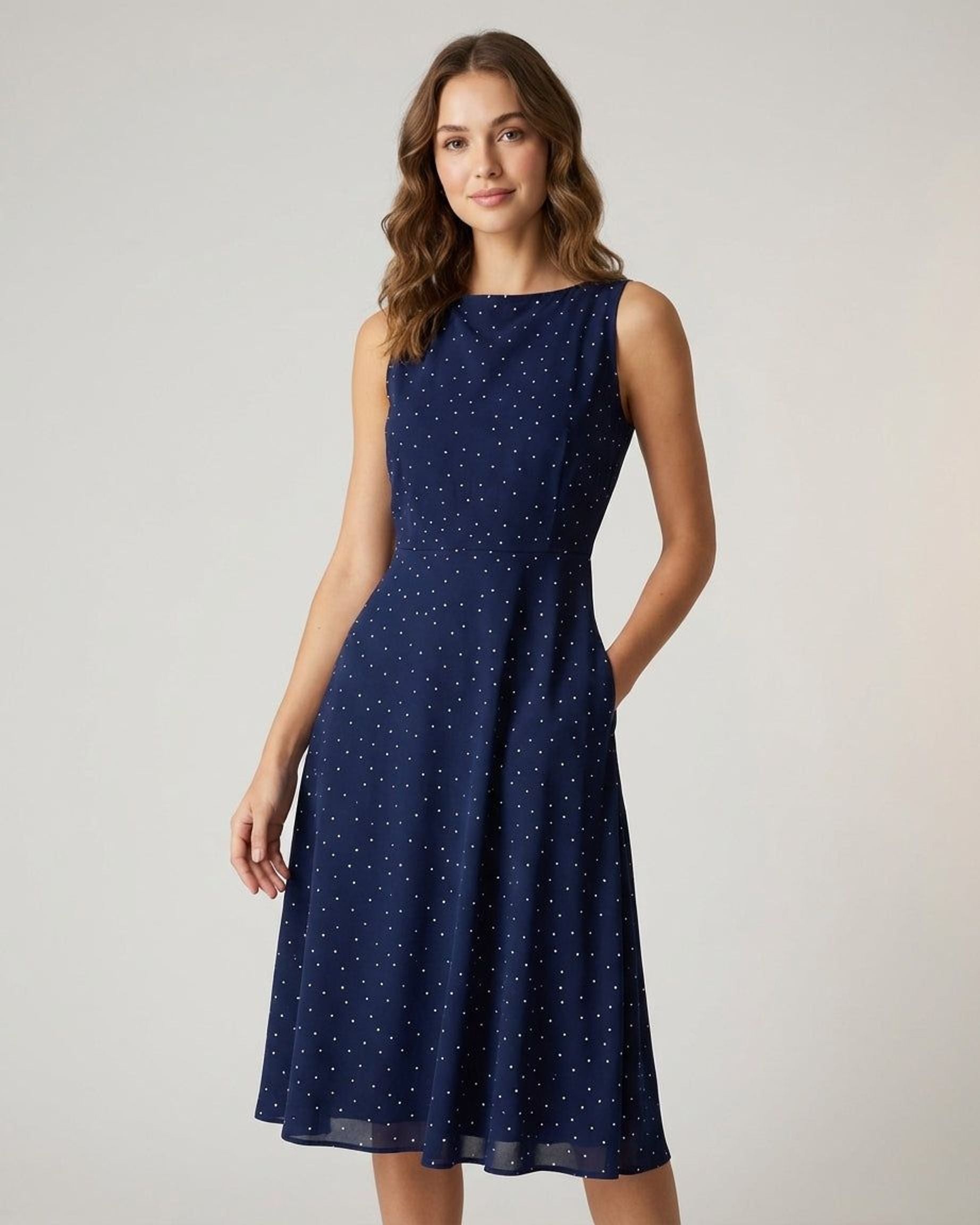 Elena Voss | Women's A-Line Polka Dot Mini Dress