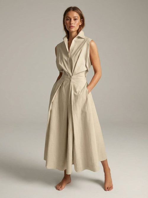 Clara Vire | Women's Cotton Shirt Dress with Collar