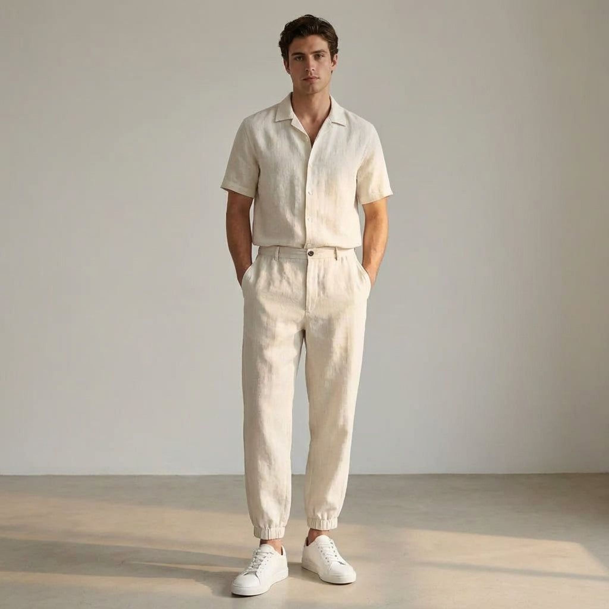 Elara Venn | Men's Lightweight Breathable Linen Pants