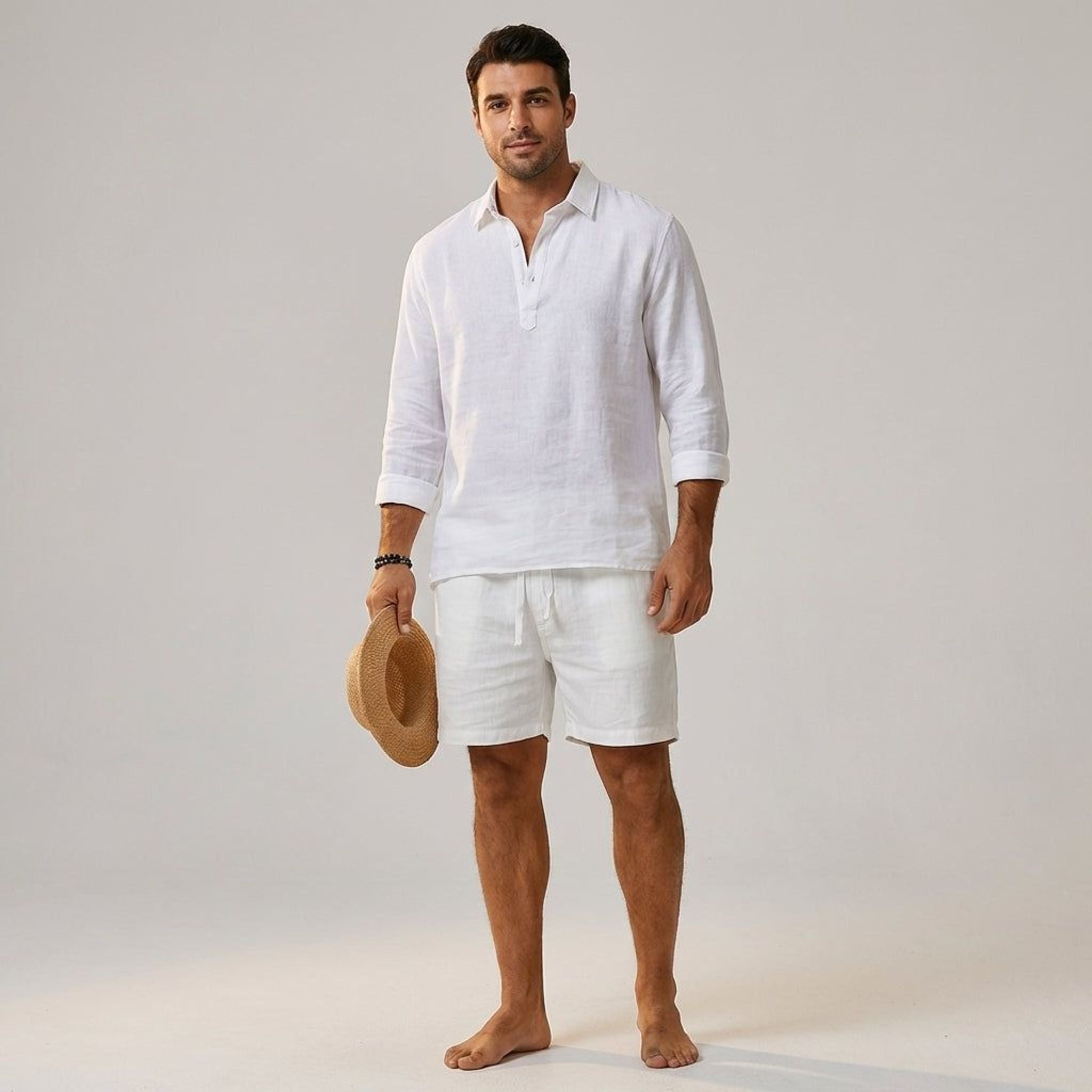 Luca Vex | Men's Casual Cotton-Linen Blend Shorts