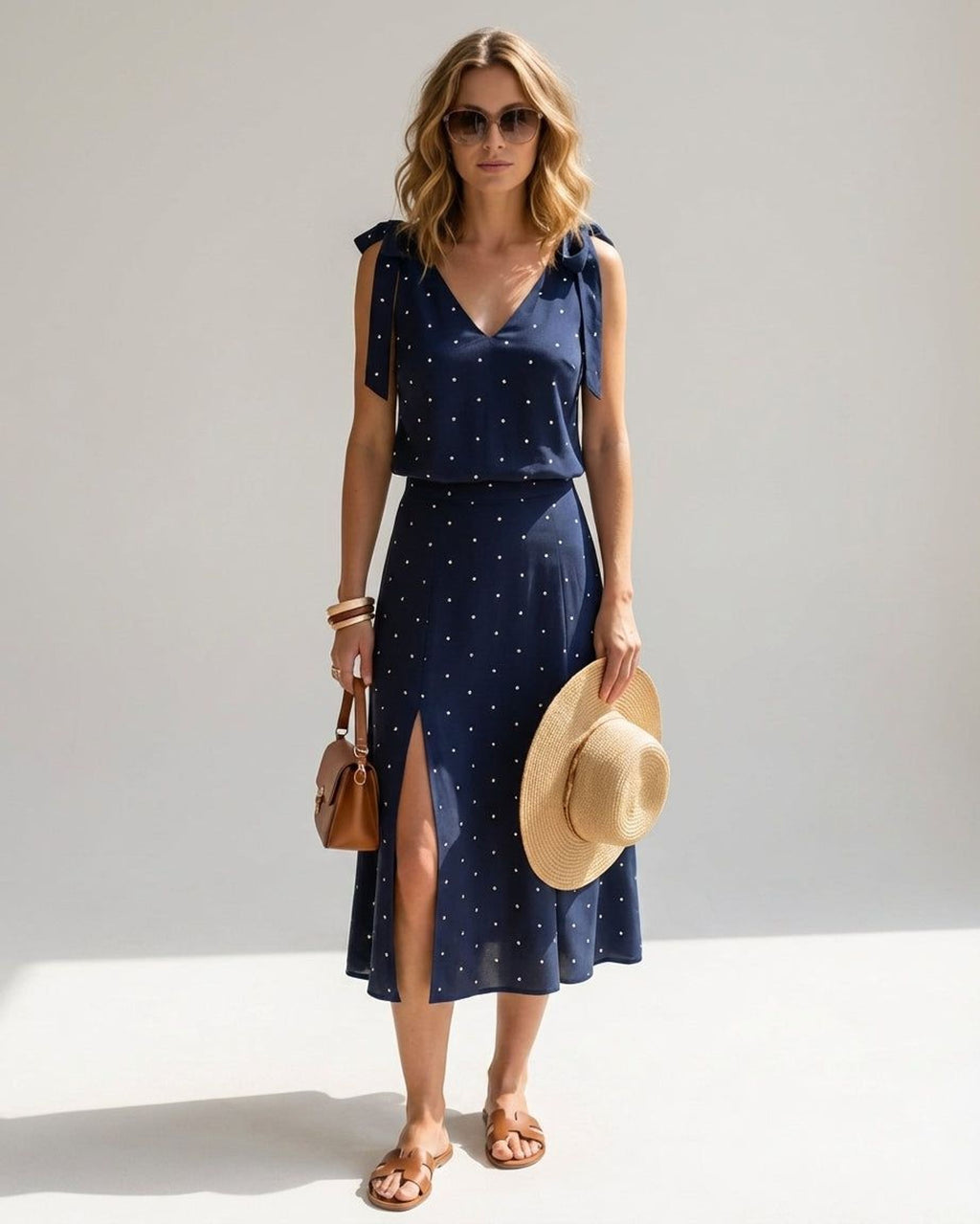 Elodie Vare | Women's A-Line Navy Midi Skirt