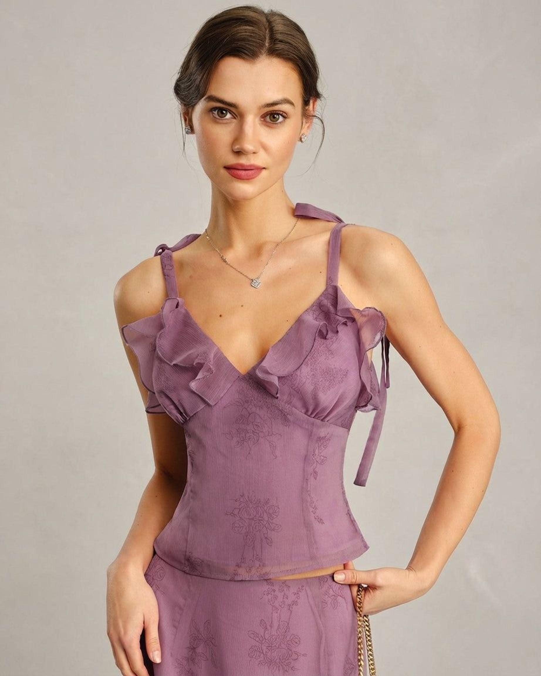 Elodie Vex | Women's Floral Ruffle Sleeveless Tank Top