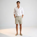 Luca Venn | Men's Relaxed Fit Linen Shorts Khaki
