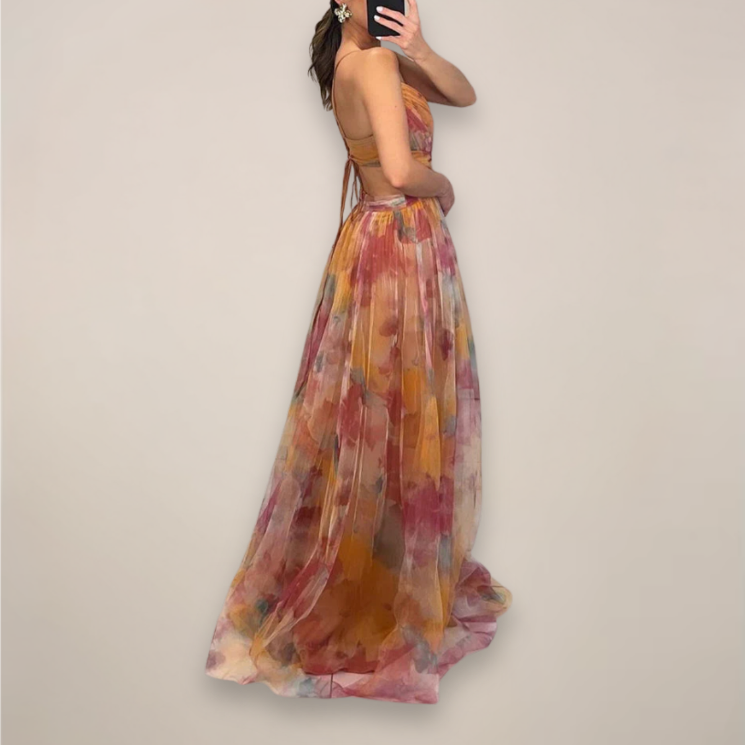 Elodie Varn | Women's Floral Print Maxi Dress