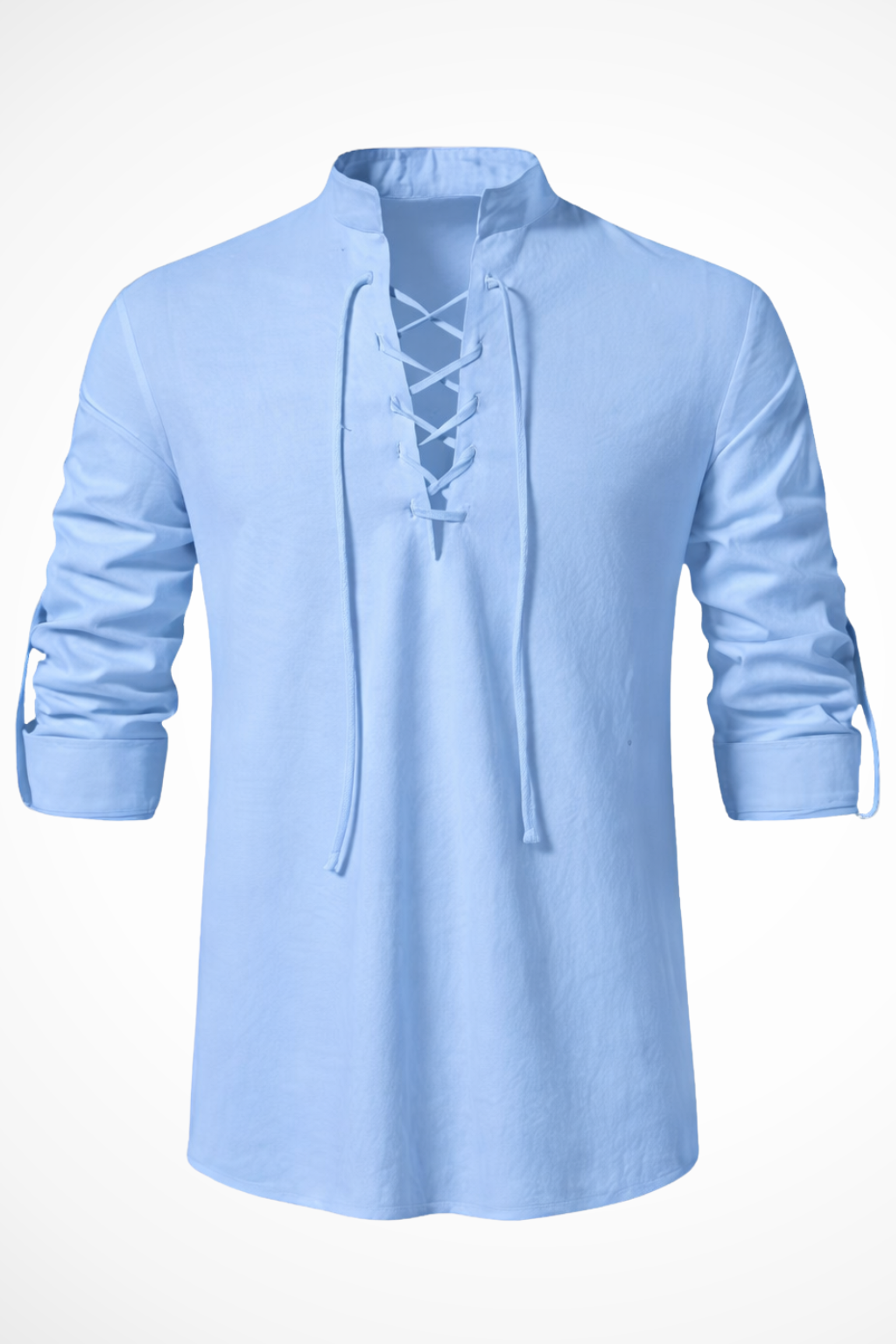 Luca Virelli | Men's Casual Lace-Up Linen Shirt