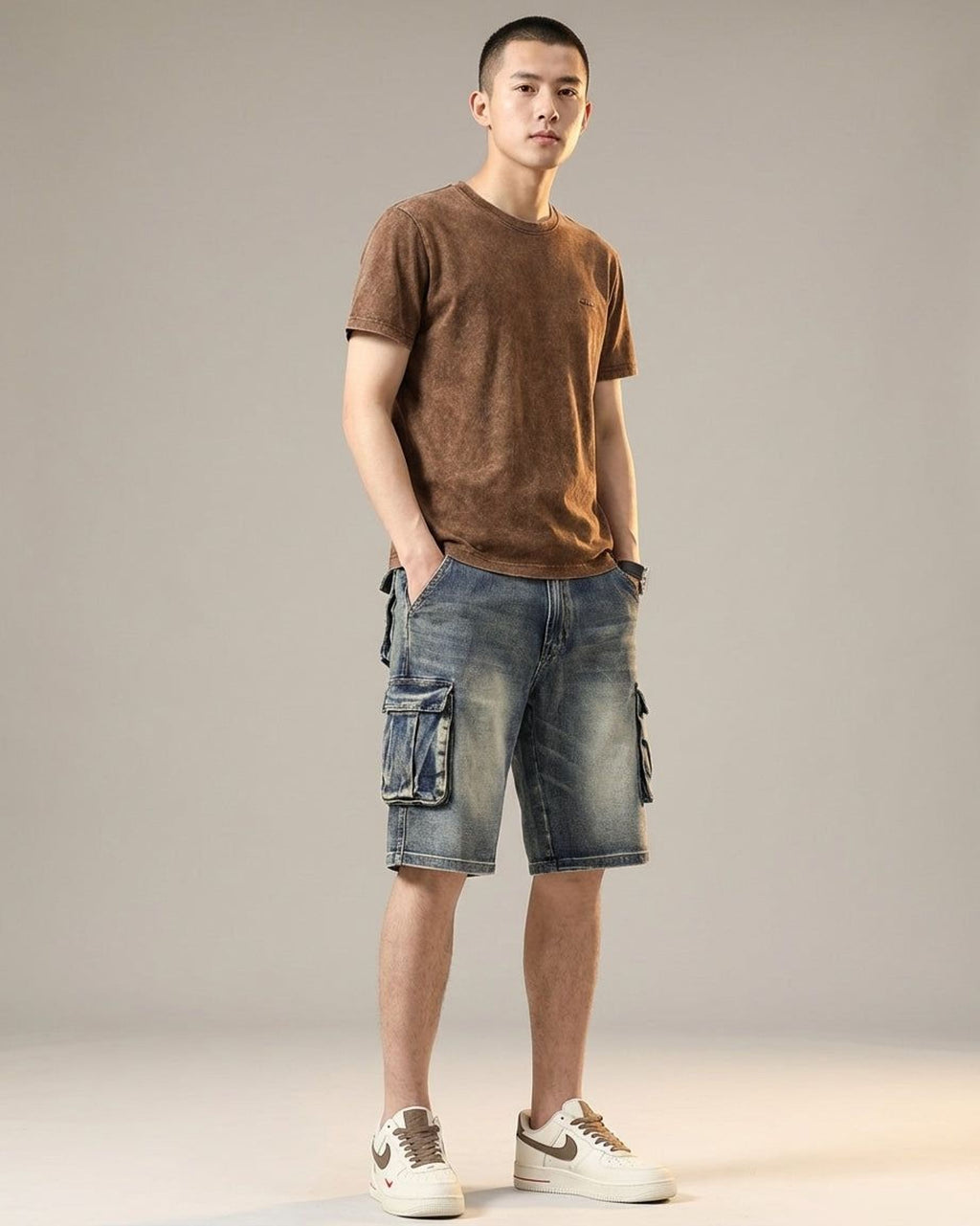 Jasper Vann | Men's Relaxed Fit Denim Cargo Shorts