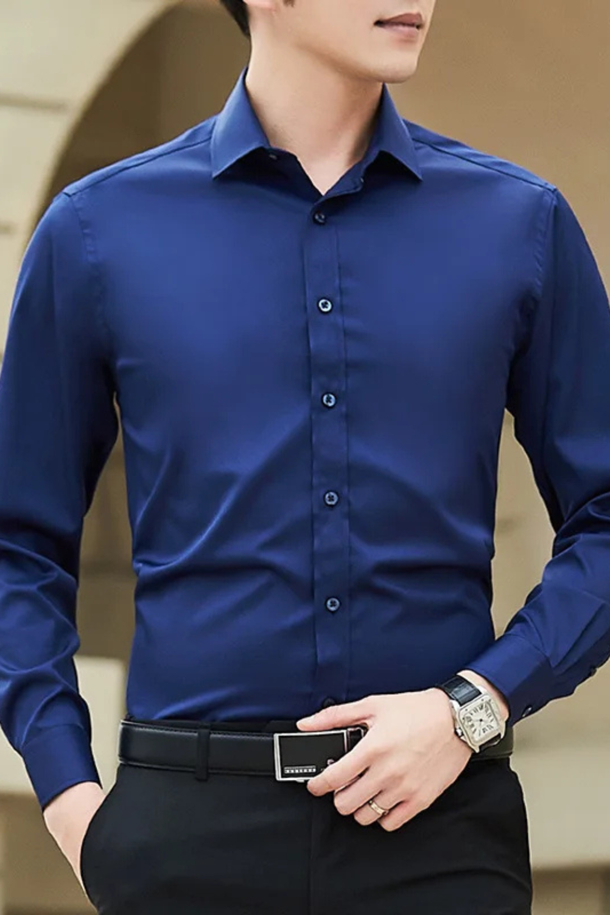 Gaston Trev | Men's Slim Fit Long Sleeve Shirt