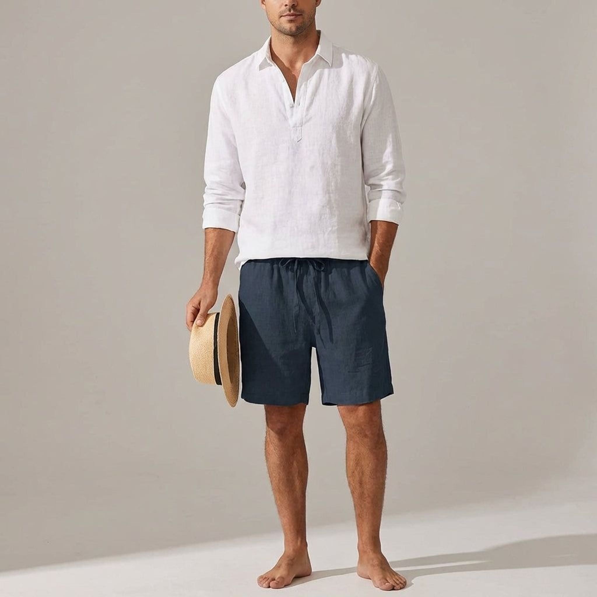 Luca Brant | Men's Relaxed Fit Linen Shorts