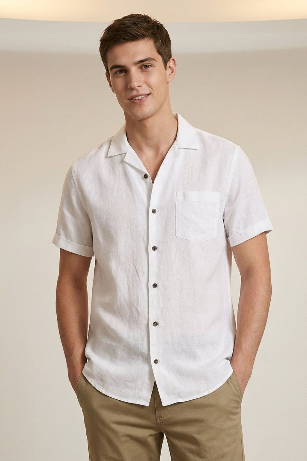 Rafael Vorn | Men's Short Sleeve Casual Shirt Blue