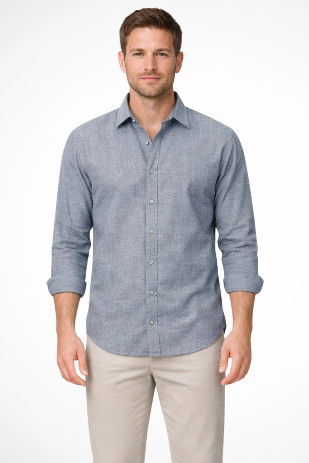 Lucien Brack | Men's Long Sleeve Casual Shirt in Grey