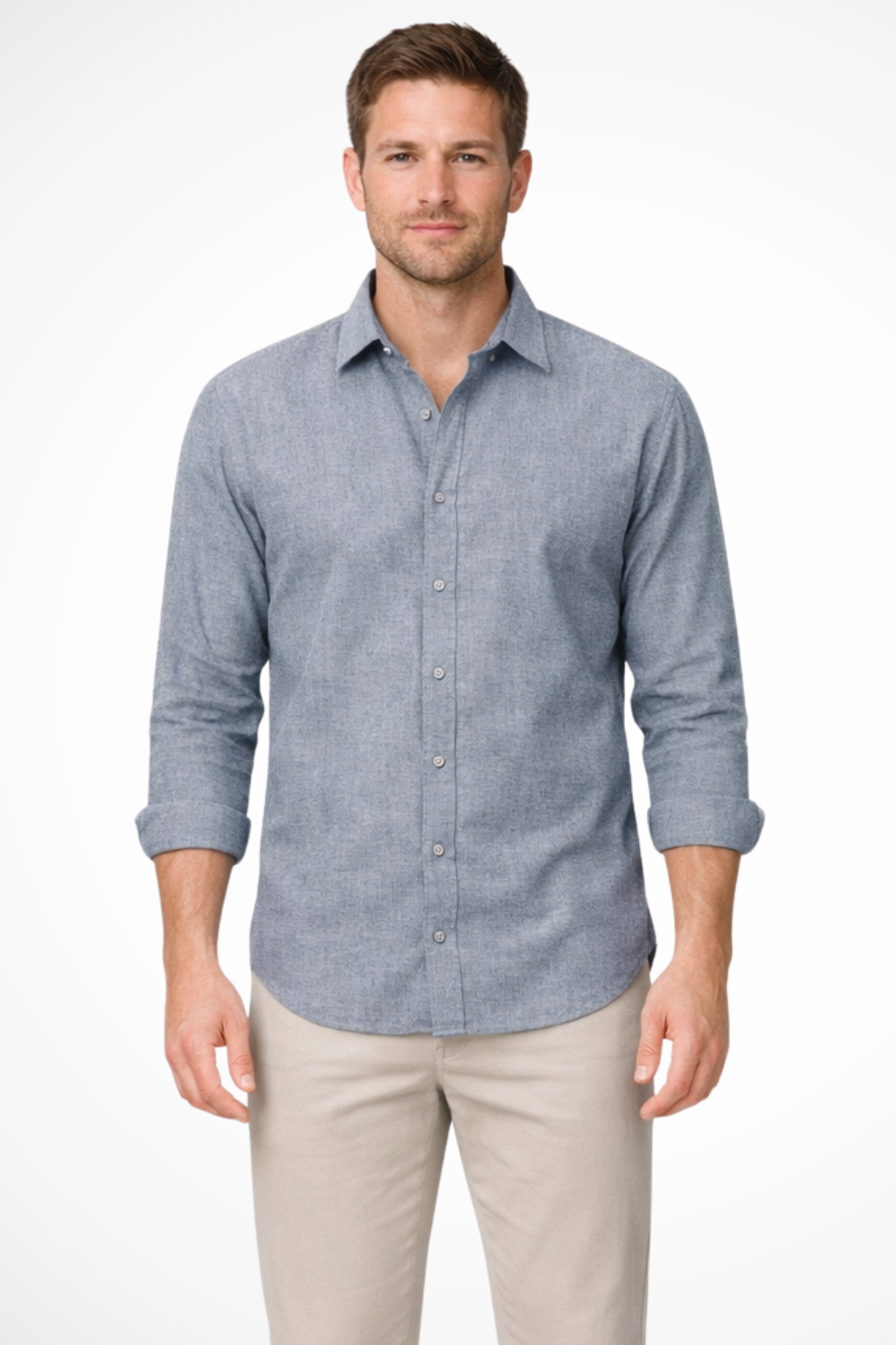 Lucien Brack | Men's Long Sleeve Casual Shirt in Grey