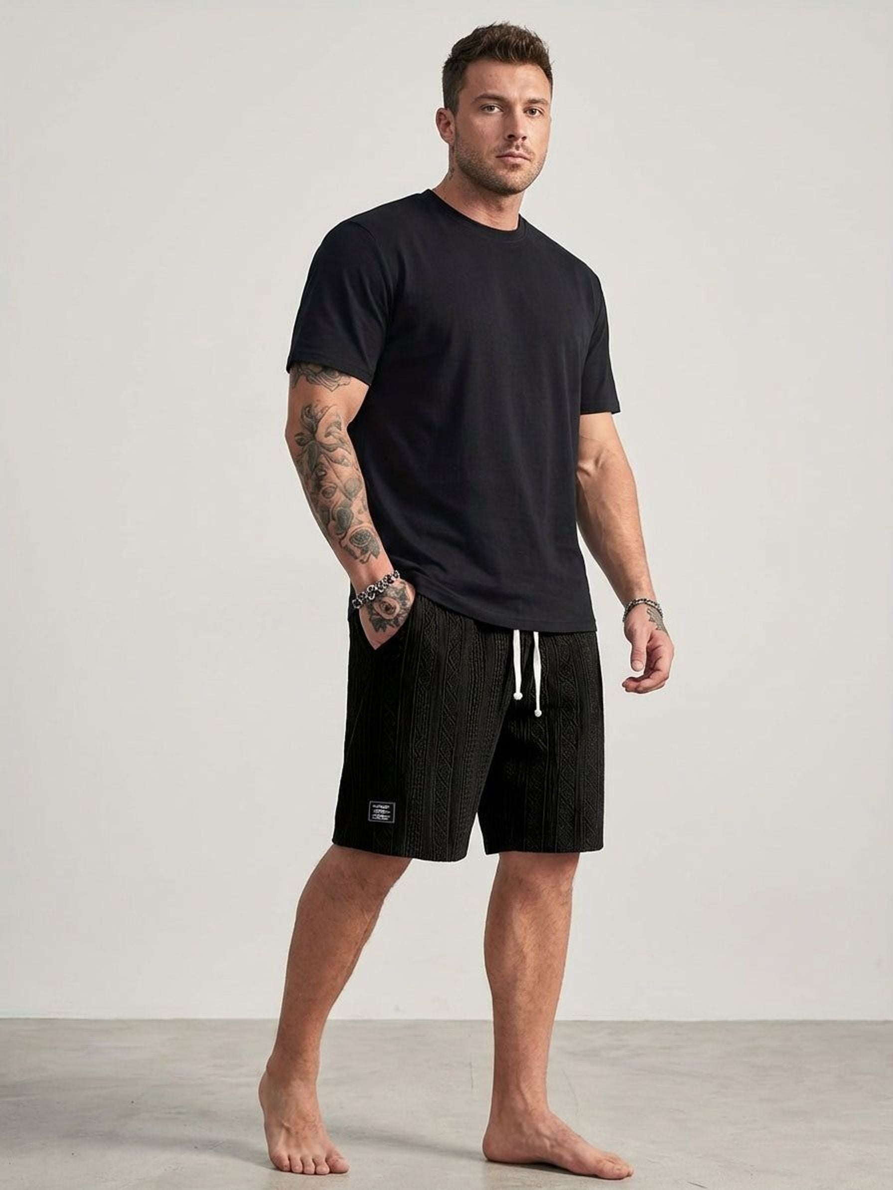 Romain Teld | Men's Relaxed Fit Knit Lounge Shorts