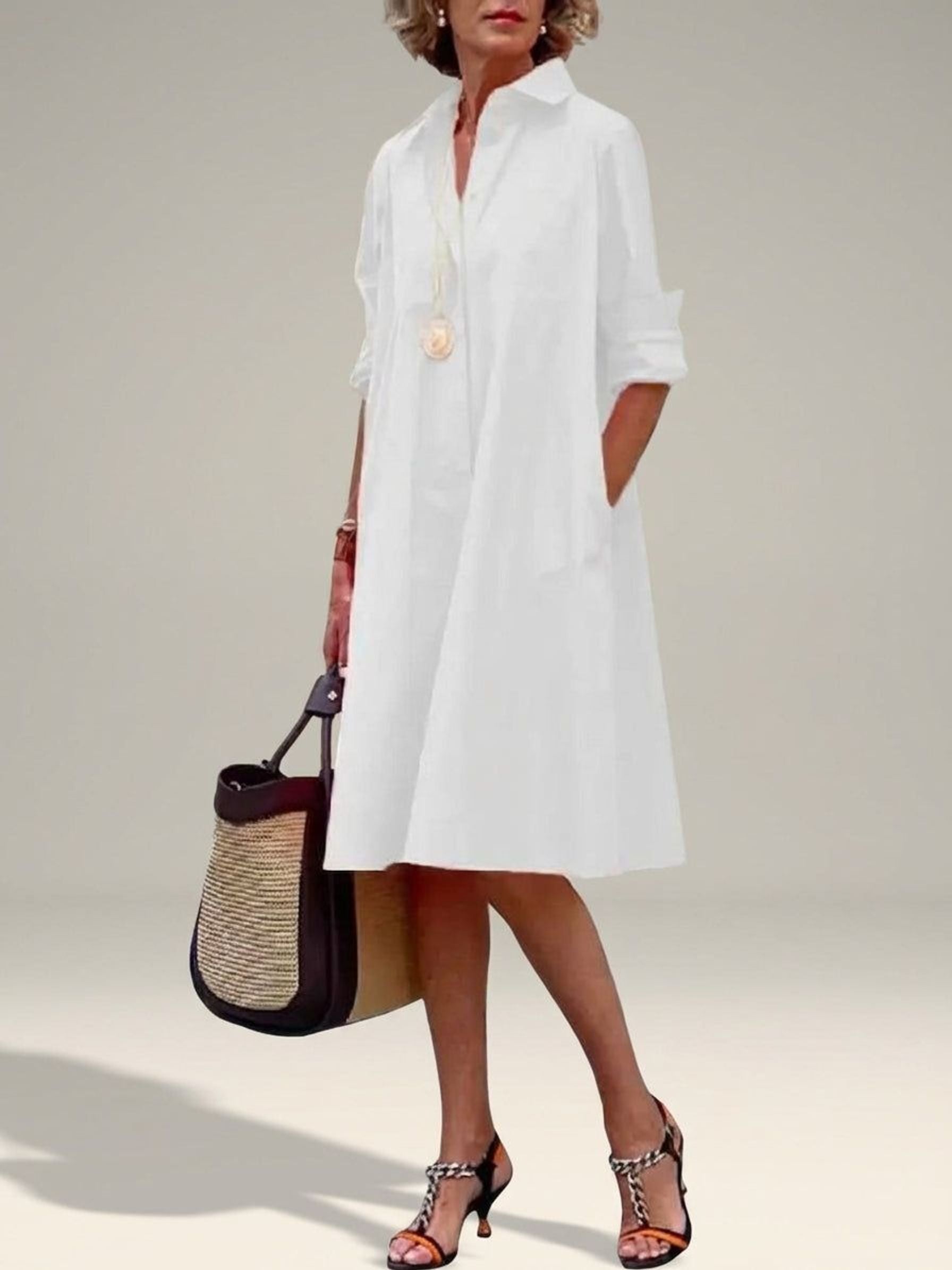 Elodie Vren | Women's Cotton Blend Shirt Dress