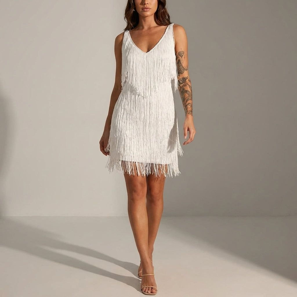 Elara Voss | Women's Stylish Mini Dress with Fringes