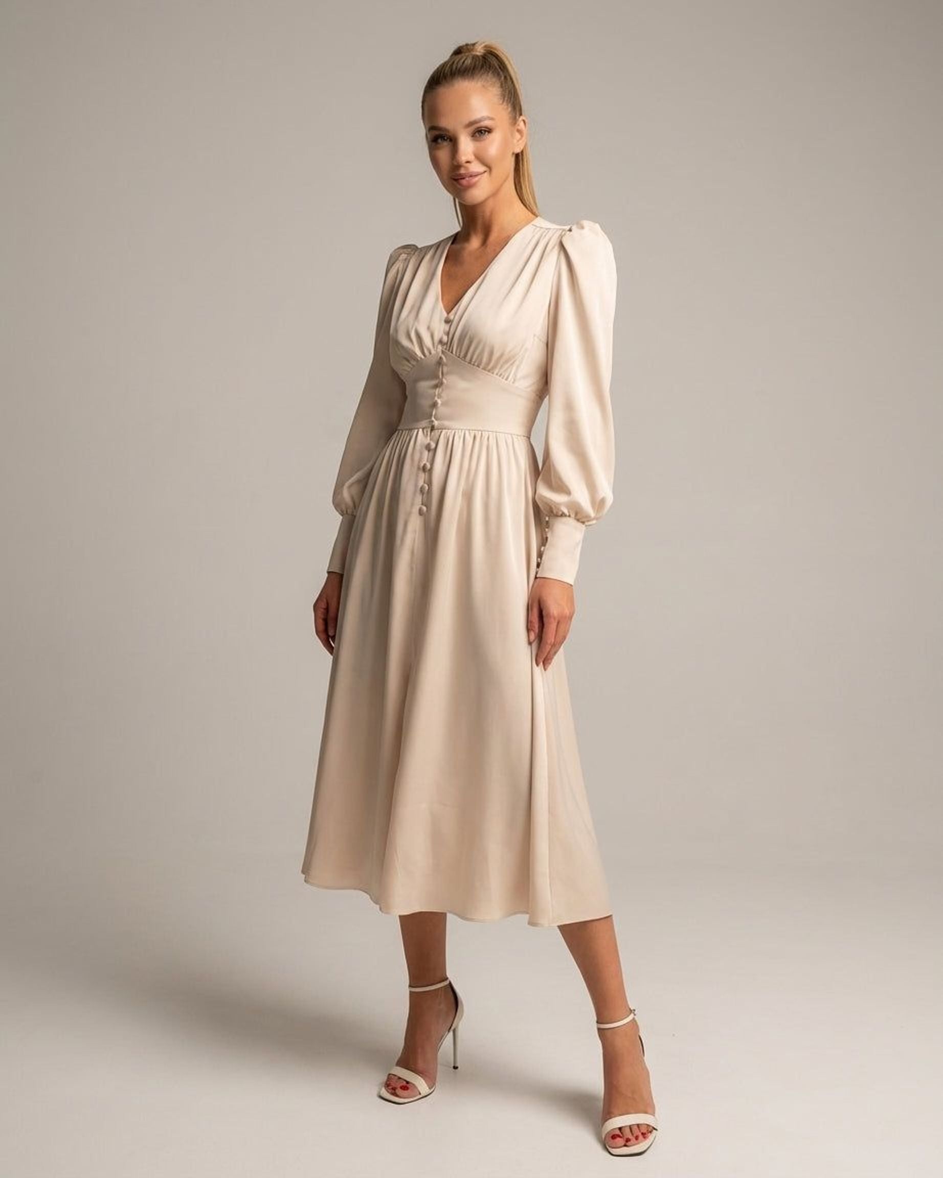 Isabelle Tane | Women's Elegant Satin Summer Dress