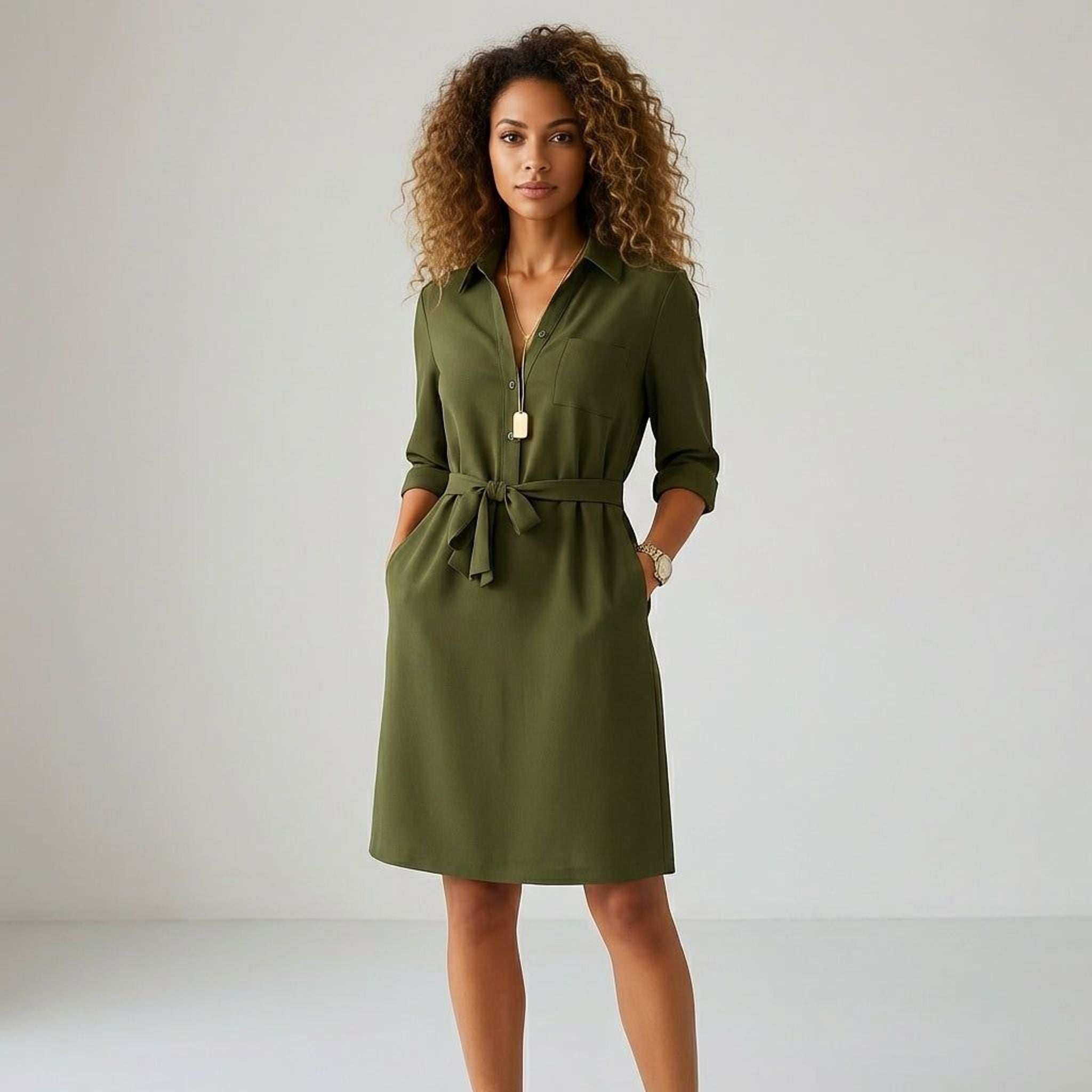 Elara Voss | Women's Casual Midi Dress in Vibrant Colors