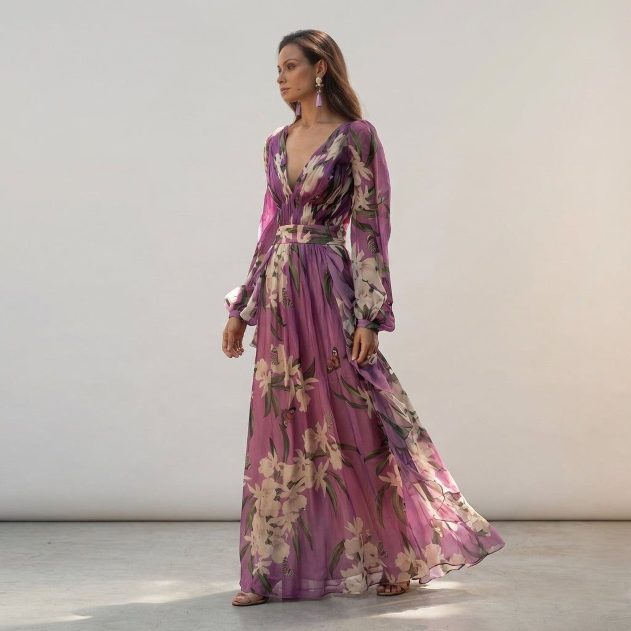 Amélie Tress | Women's Elegant Maxi Dress in Purple