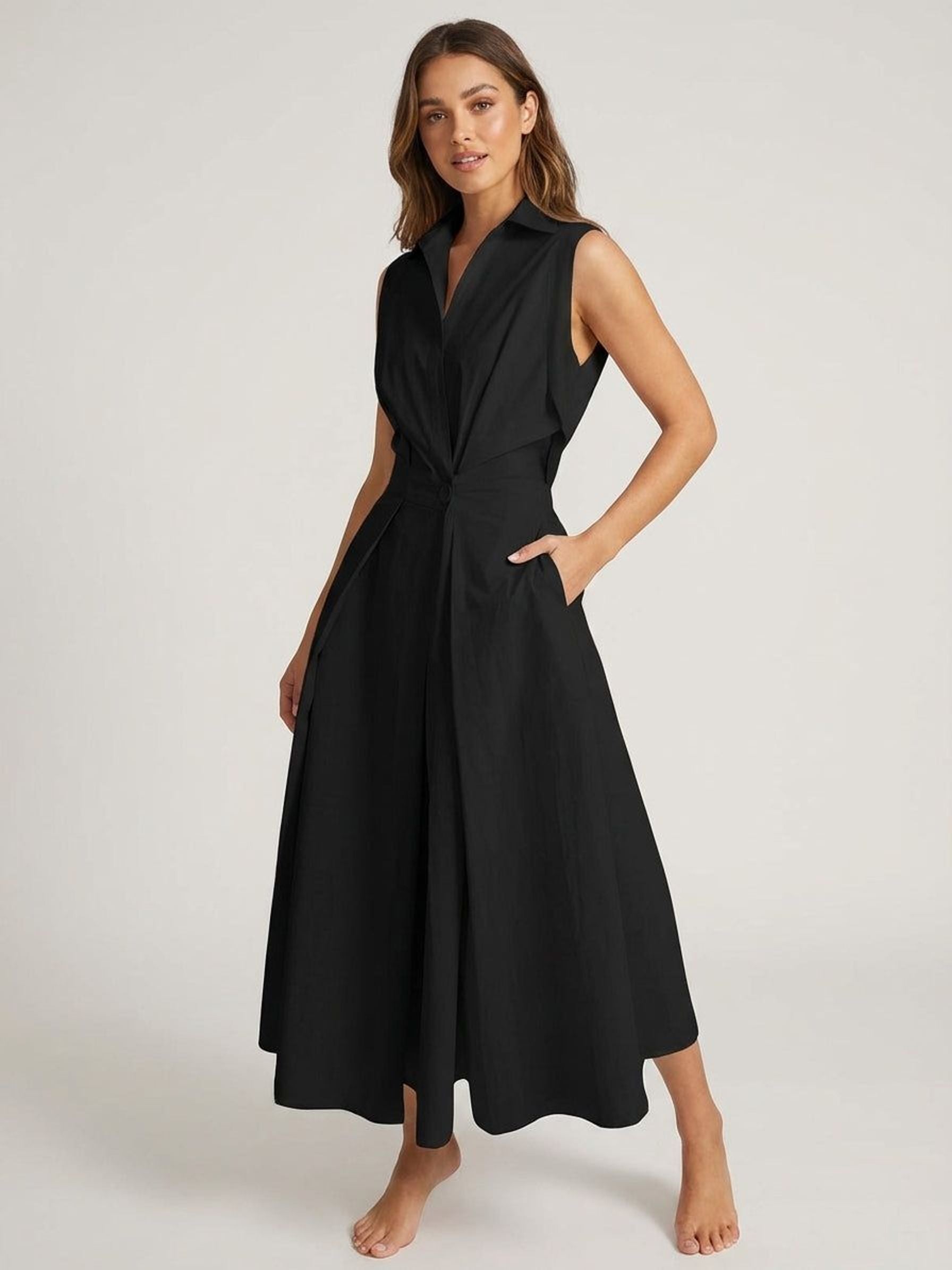 Clara Vire | Women's Cotton Shirt Dress with Collar