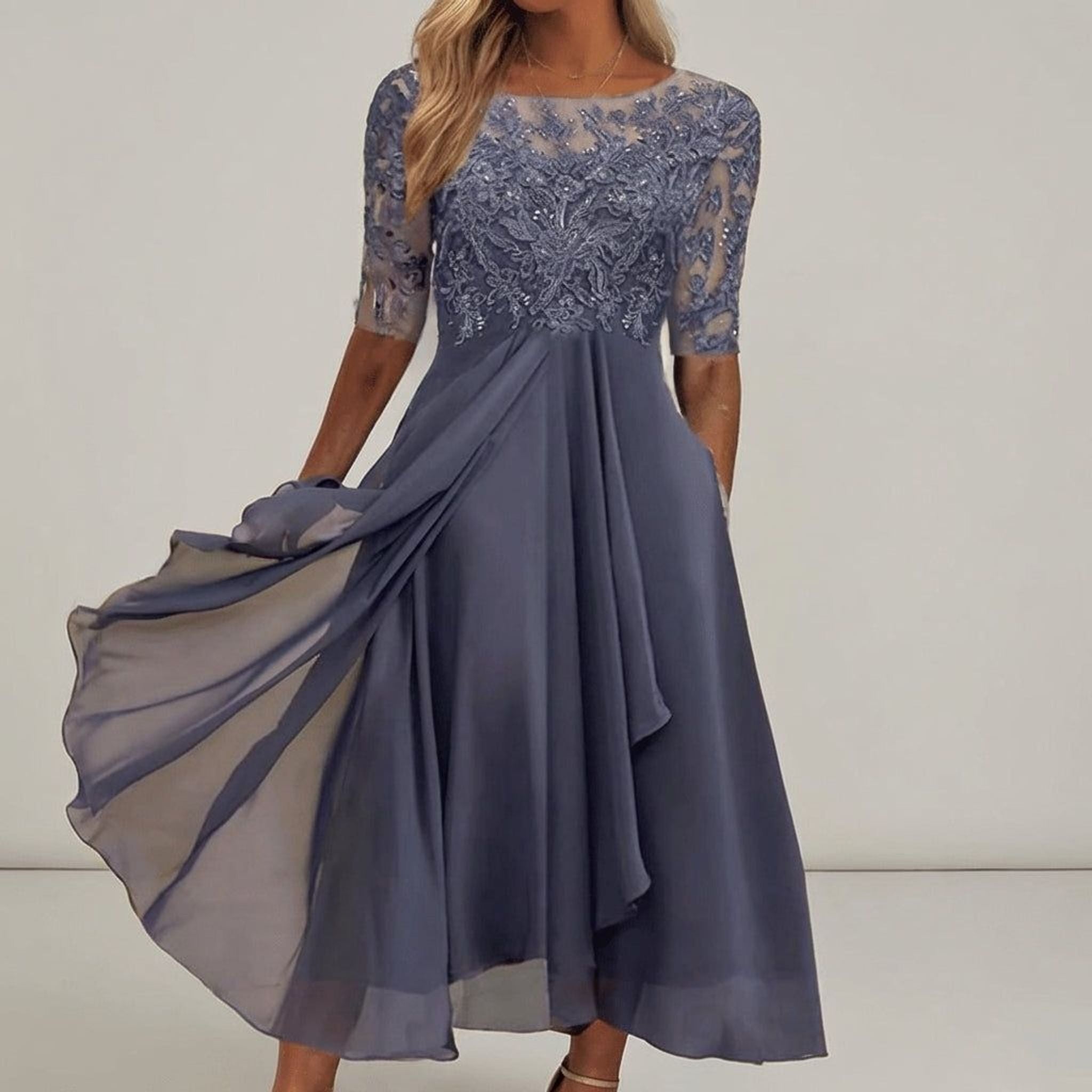 Elara Faye | Women's Elegant Midi Dress for Weddings