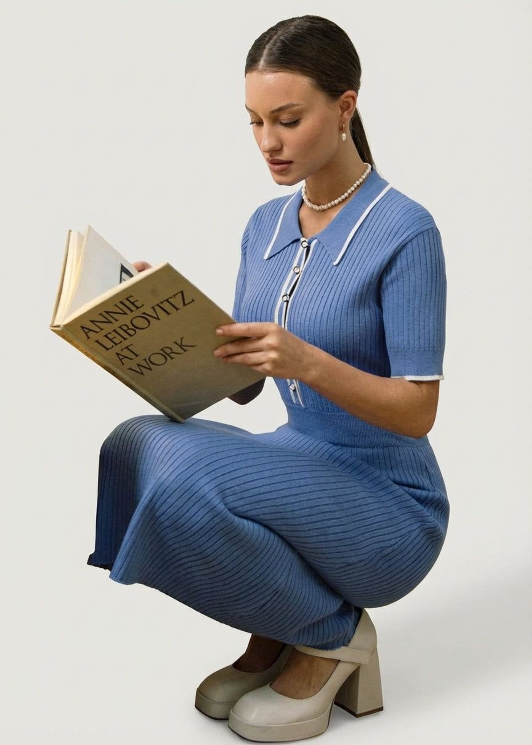 Elena Voss | Women's Polo Style Midi Dress