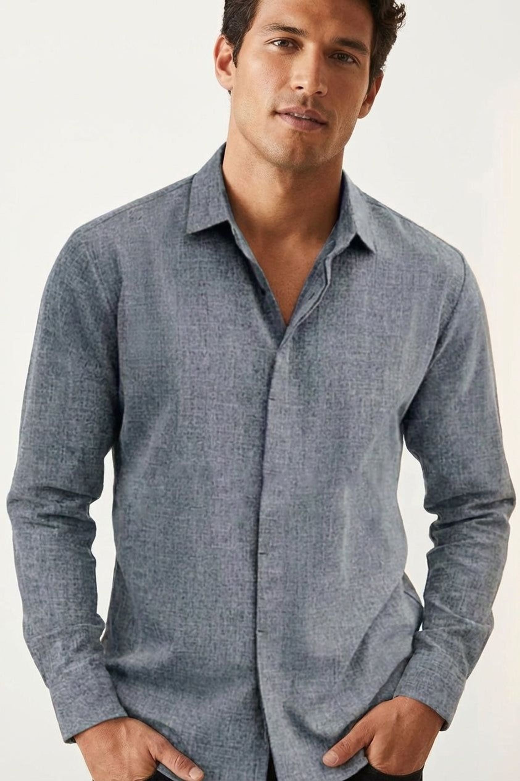Lucien Brack | Men's Long Sleeve Casual Shirt in Grey