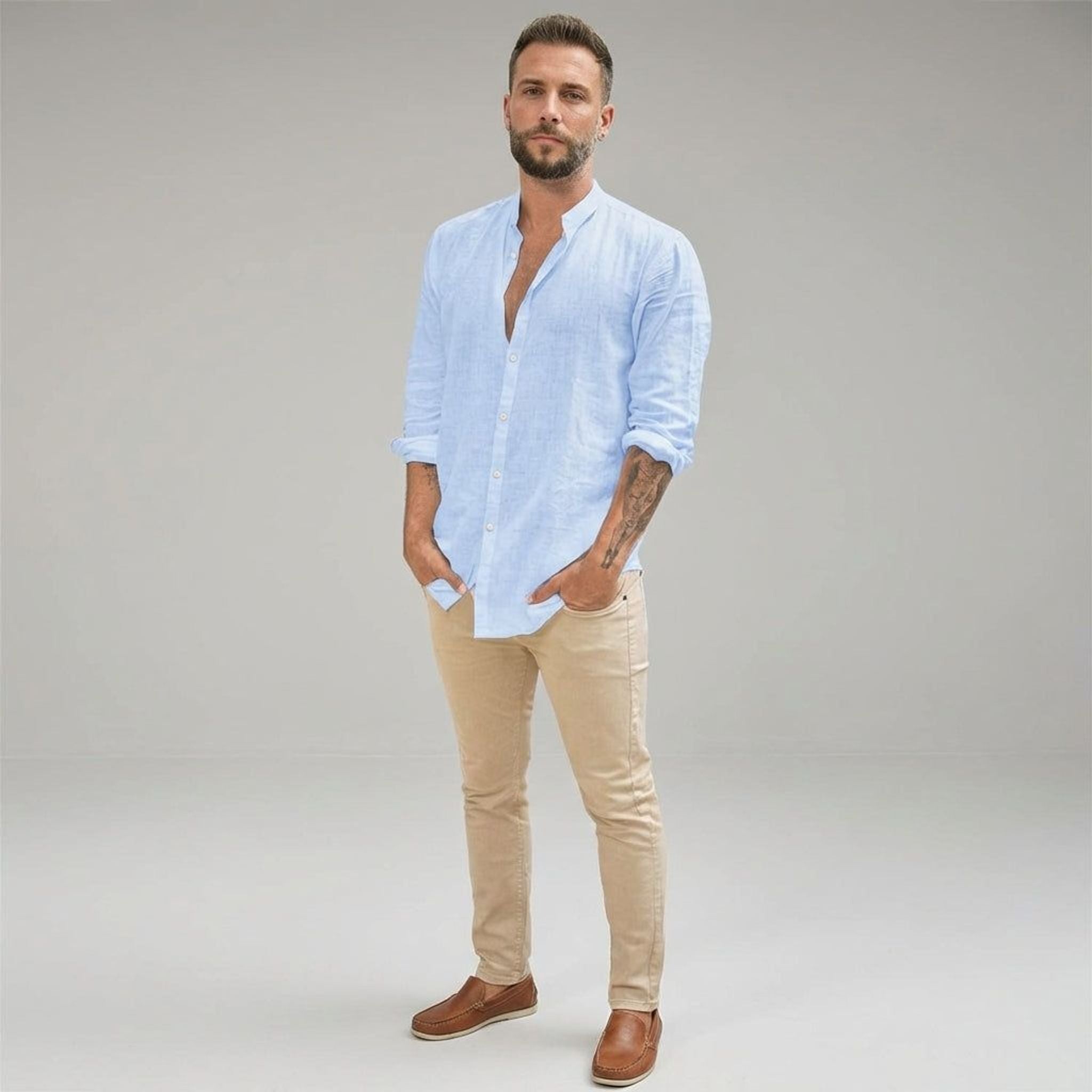 Luca Varese | Men's Lightweight Linen Summer Shirt