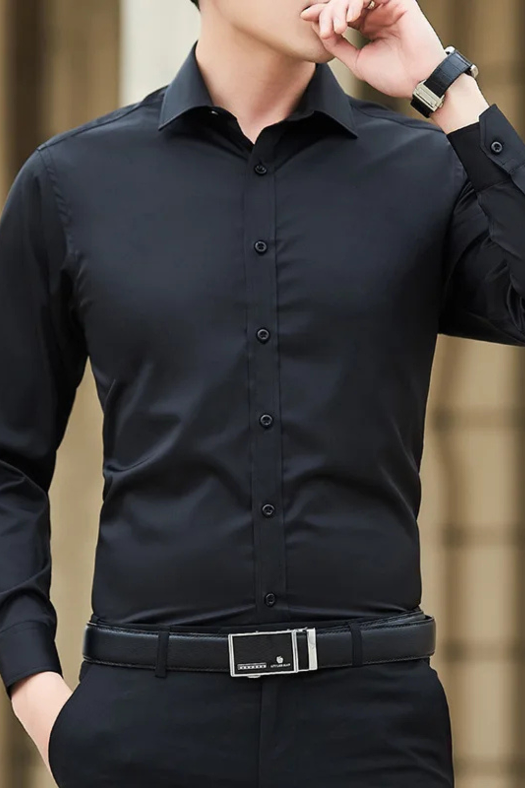 Gaston Trev | Men's Slim Fit Long Sleeve Shirt