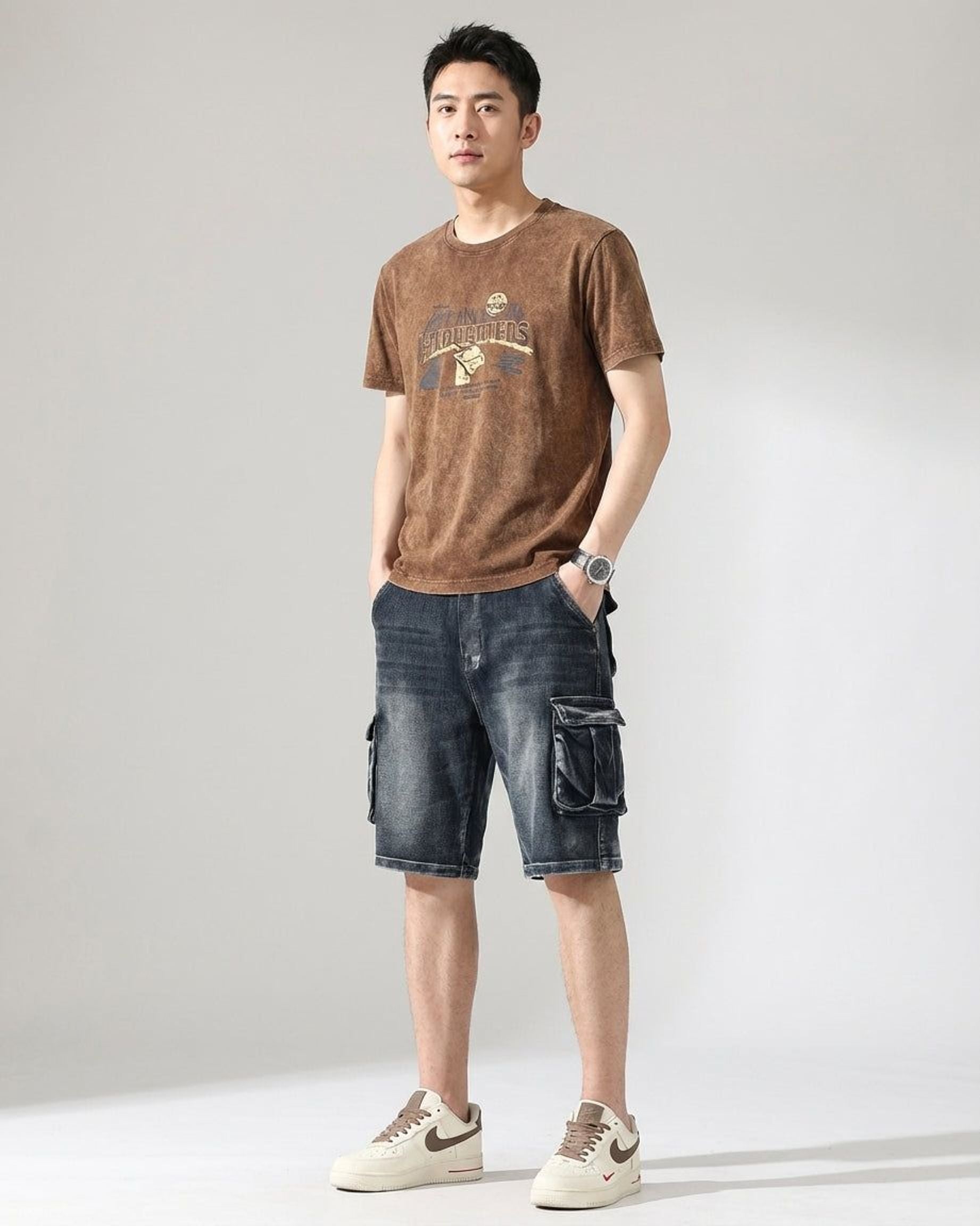 Jasper Vann | Men's Relaxed Fit Denim Cargo Shorts