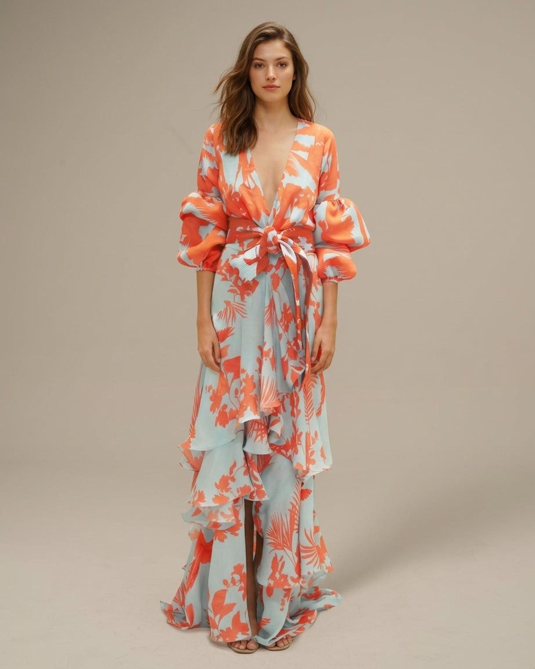 Léonie Vex | Women's Printed Chiffon Formal Dress