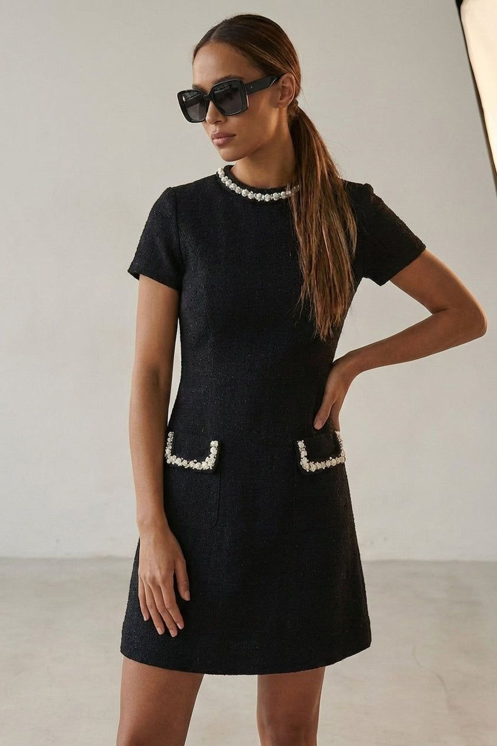 Amélie Voss | Women's Pearl Detail Mini Dress