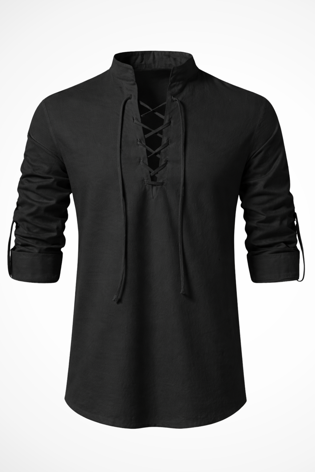 Luca Virelli | Men's Casual Lace-Up Linen Shirt