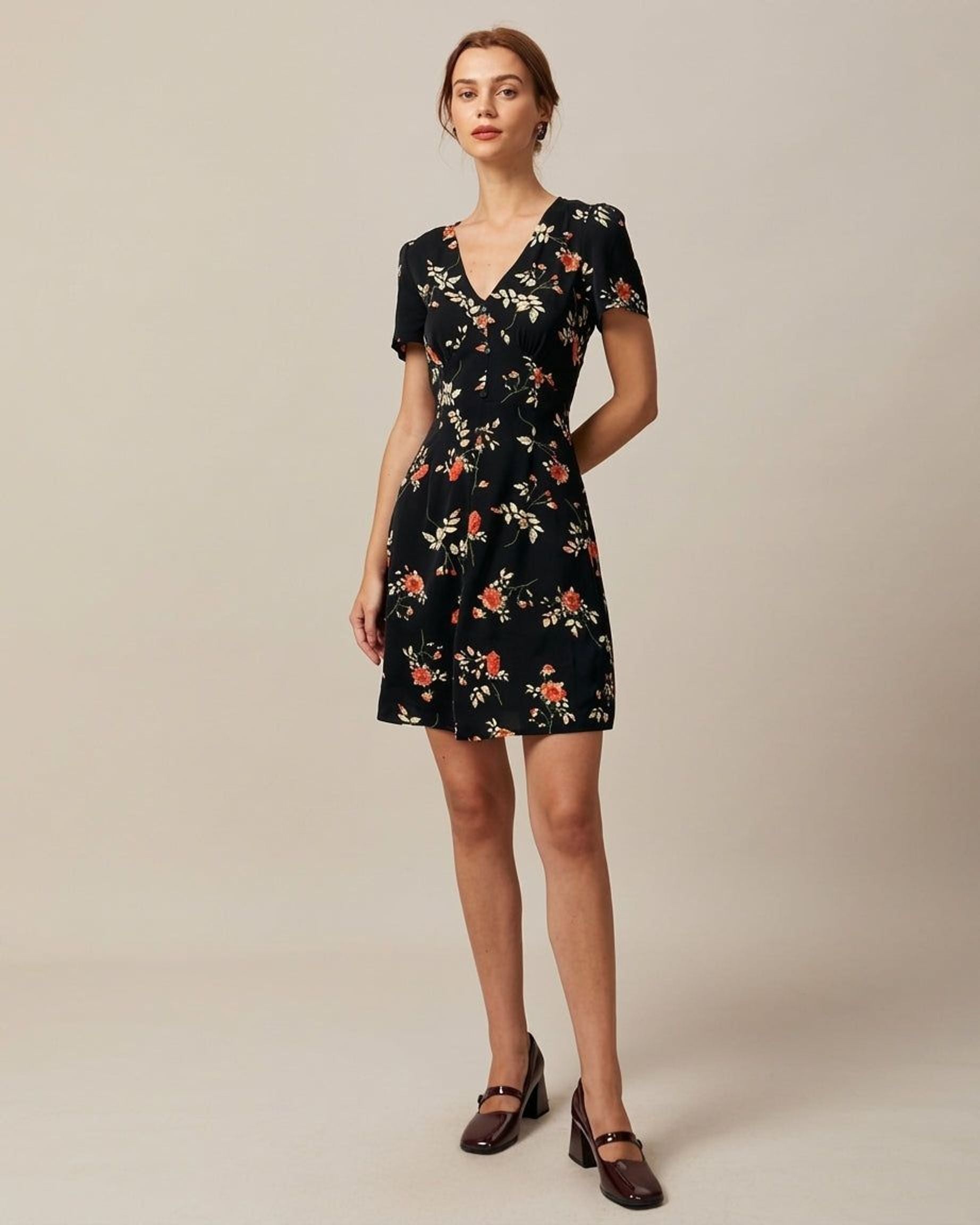 Isabelle Varn | Women's Floral Button-Up Mini Dress