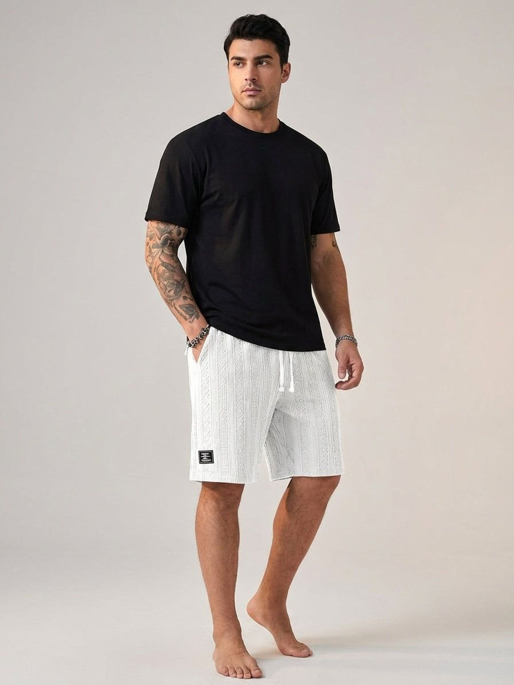 Romain Teld | Men's Relaxed Fit Knit Lounge Shorts