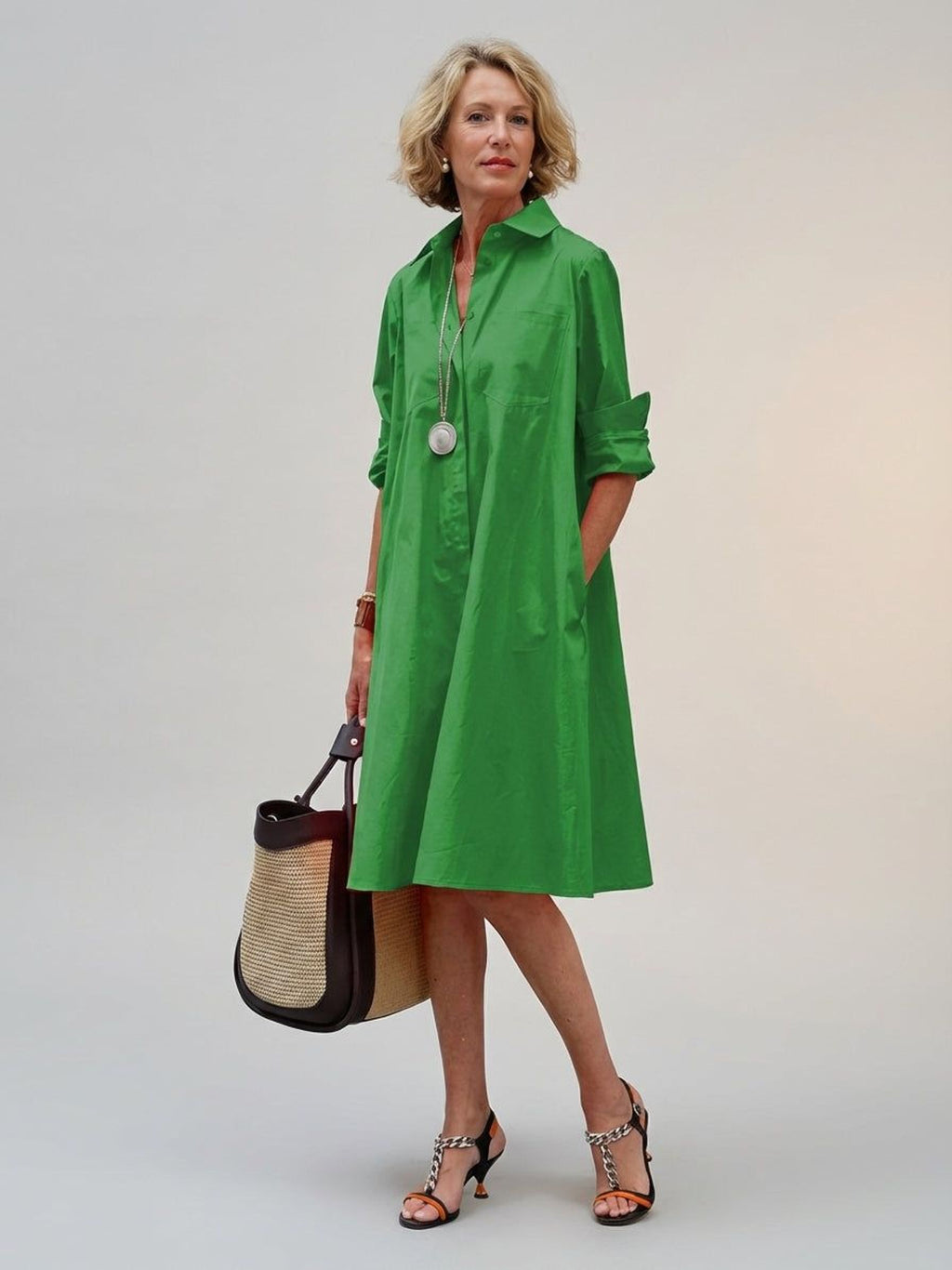 Elodie Vren | Women's Cotton Blend Shirt Dress