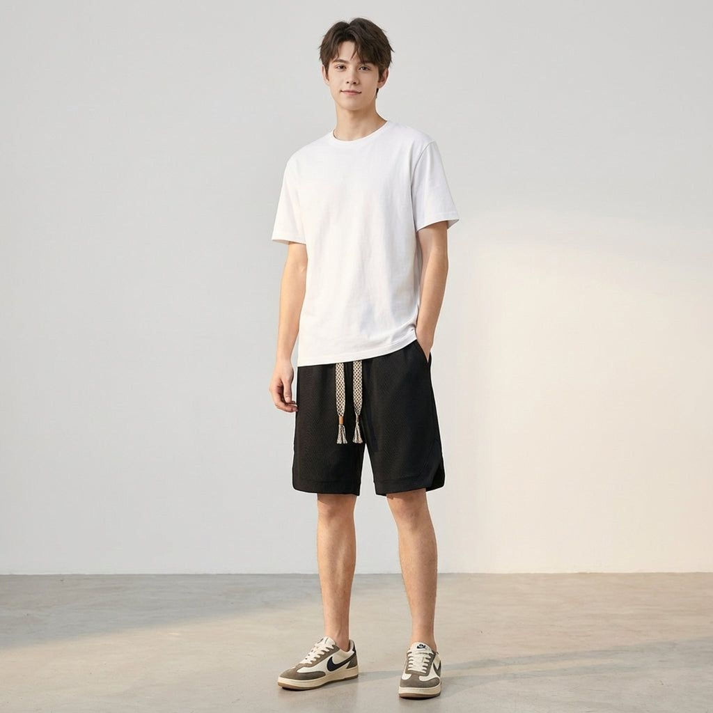 Luca Voss | Men's Waffle Knit Casual Shorts