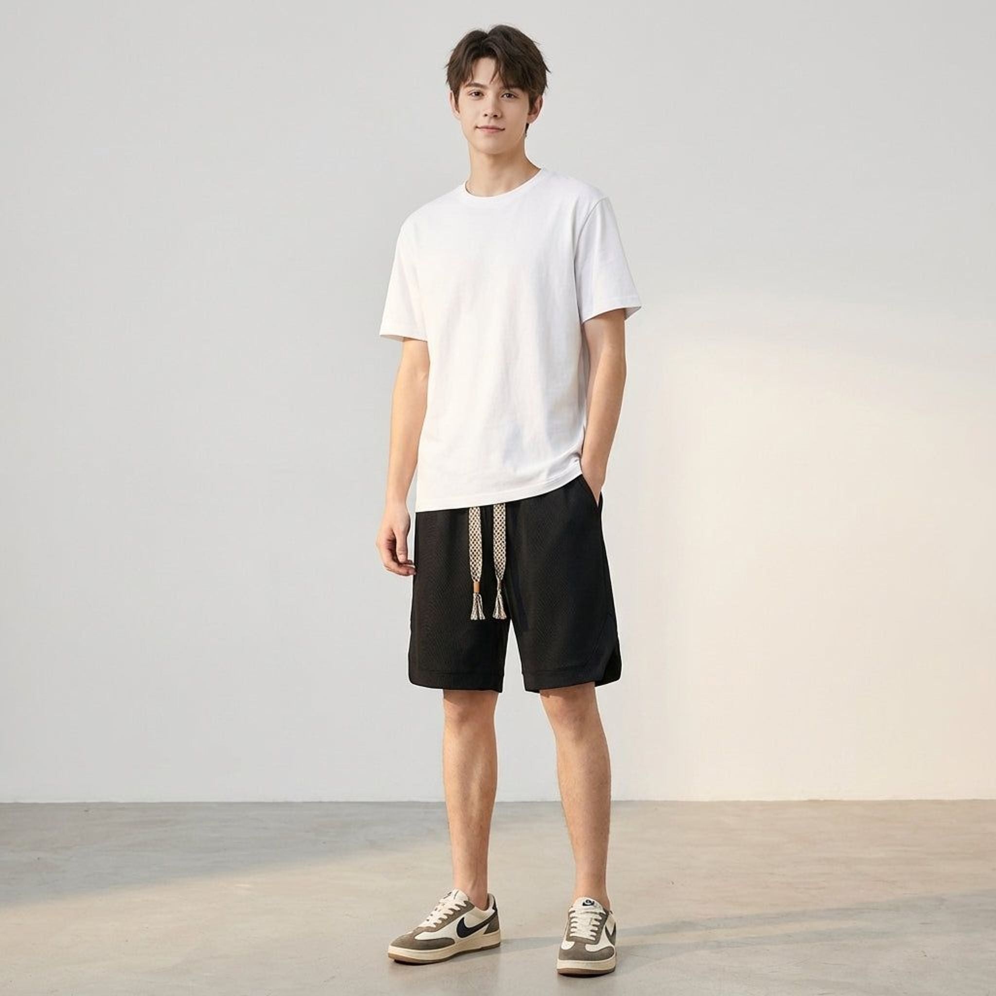 Luca Voss | Men's Waffle Knit Casual Shorts