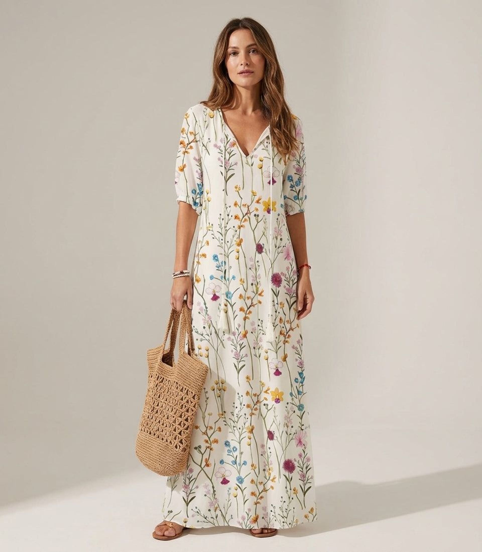 Camille Vire | Women's Bohemian Long Dress in Multiple Colors