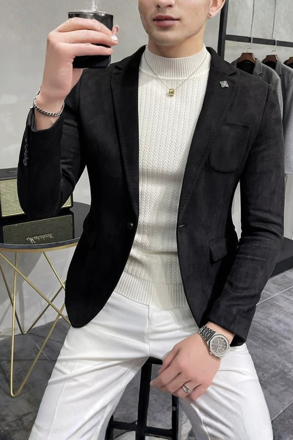 Lucien Varo | Men's Tailored Textured Blazer