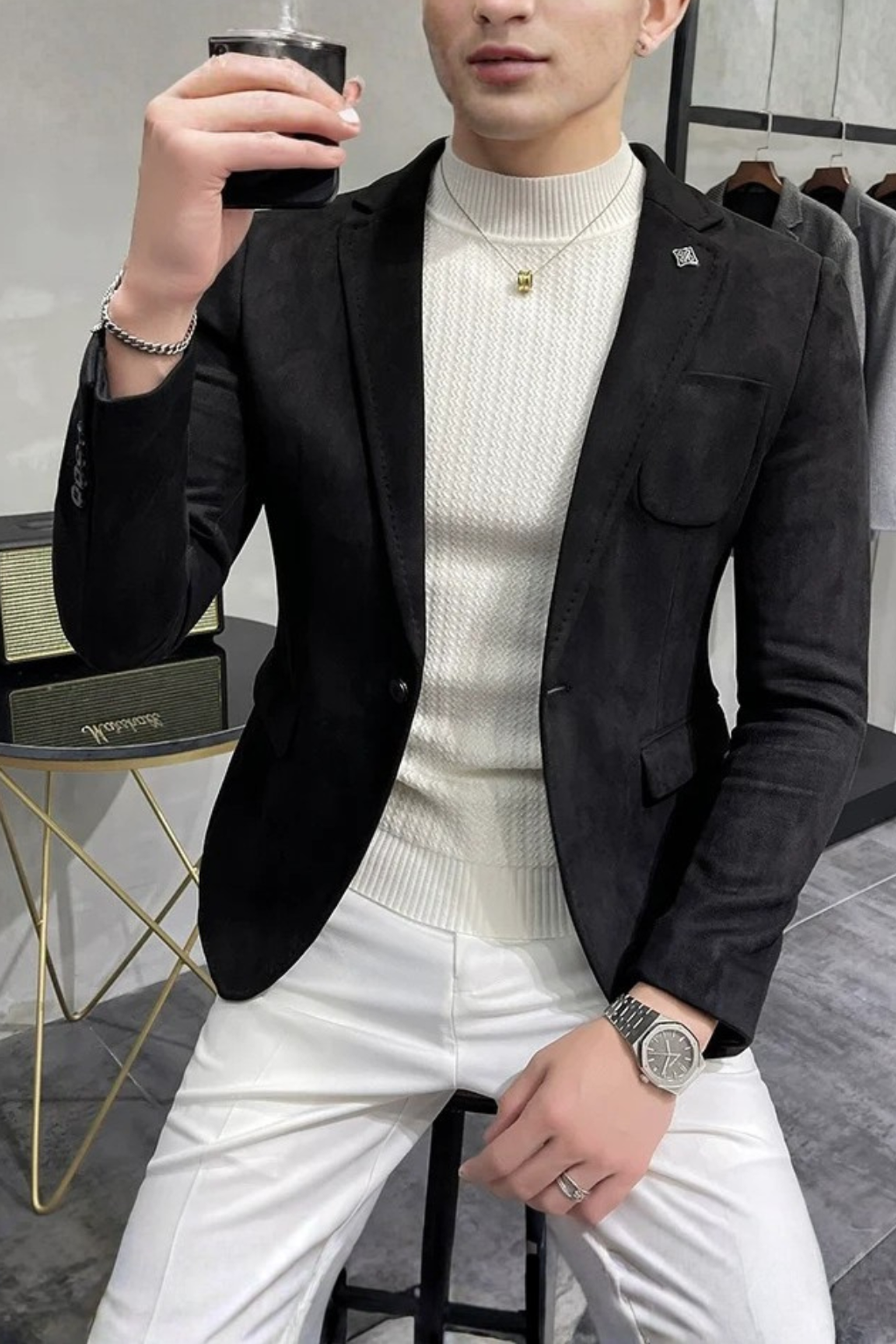 Lucien Varo | Men's Tailored Textured Blazer