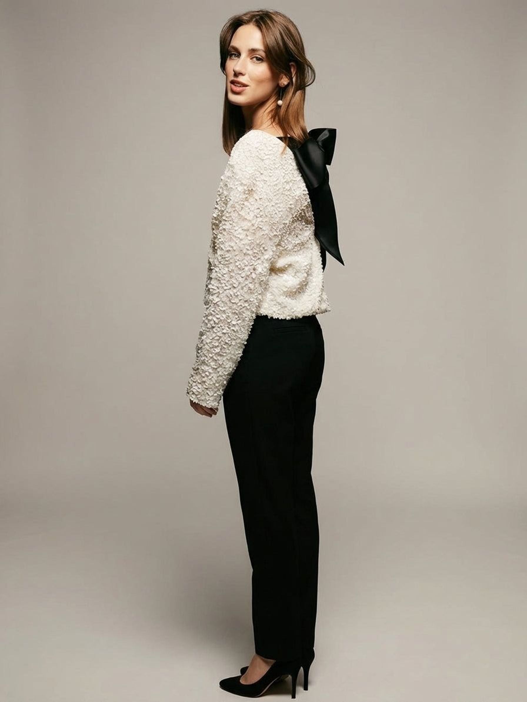 Elena Valt | Women's Sequin Bow Dress in Elegant Colors