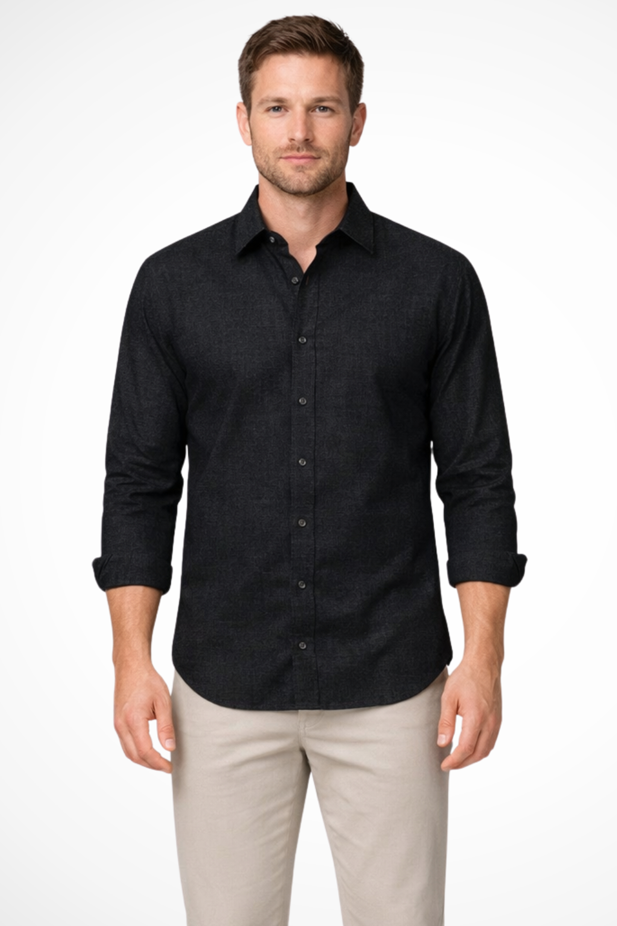 Lucien Brack | Men's Long Sleeve Casual Shirt in Grey
