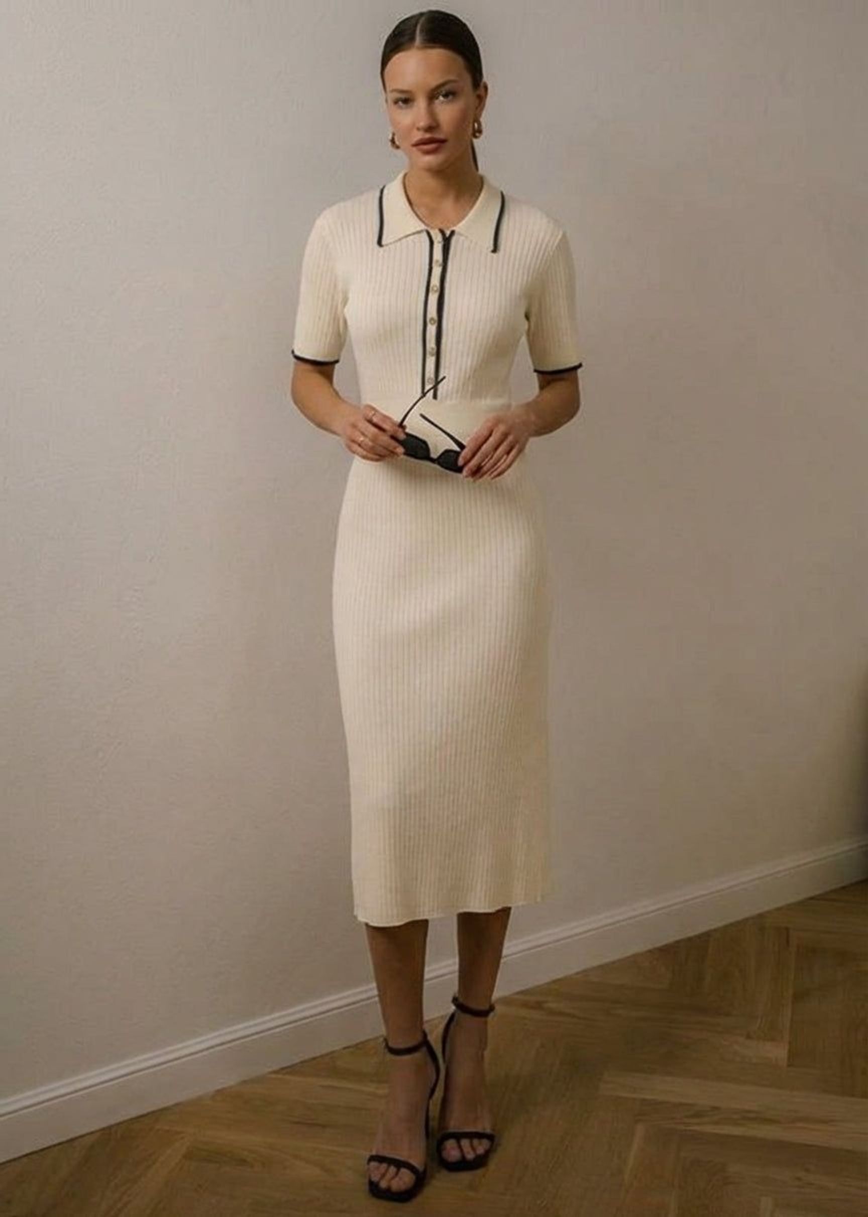 Elena Voss | Women's Polo Style Midi Dress