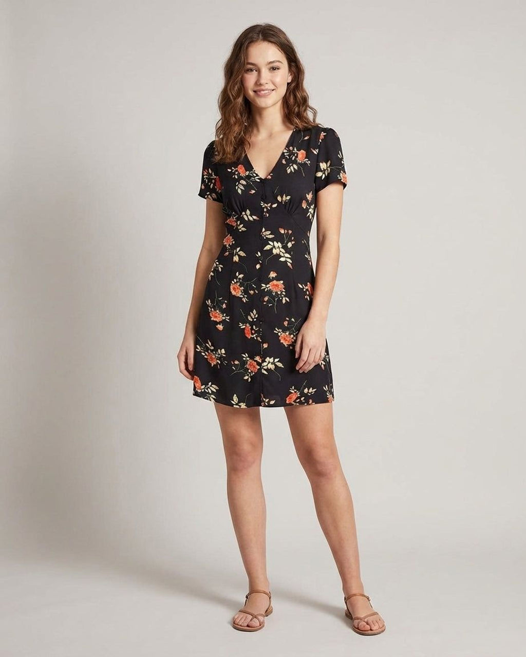 Isabelle Varn | Women's Floral Button-Up Mini Dress