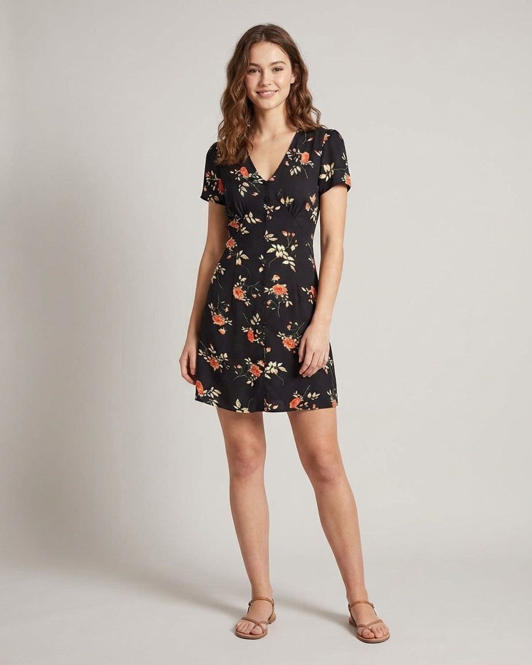 Isabelle Varn | Women's Floral Button-Up Mini Dress