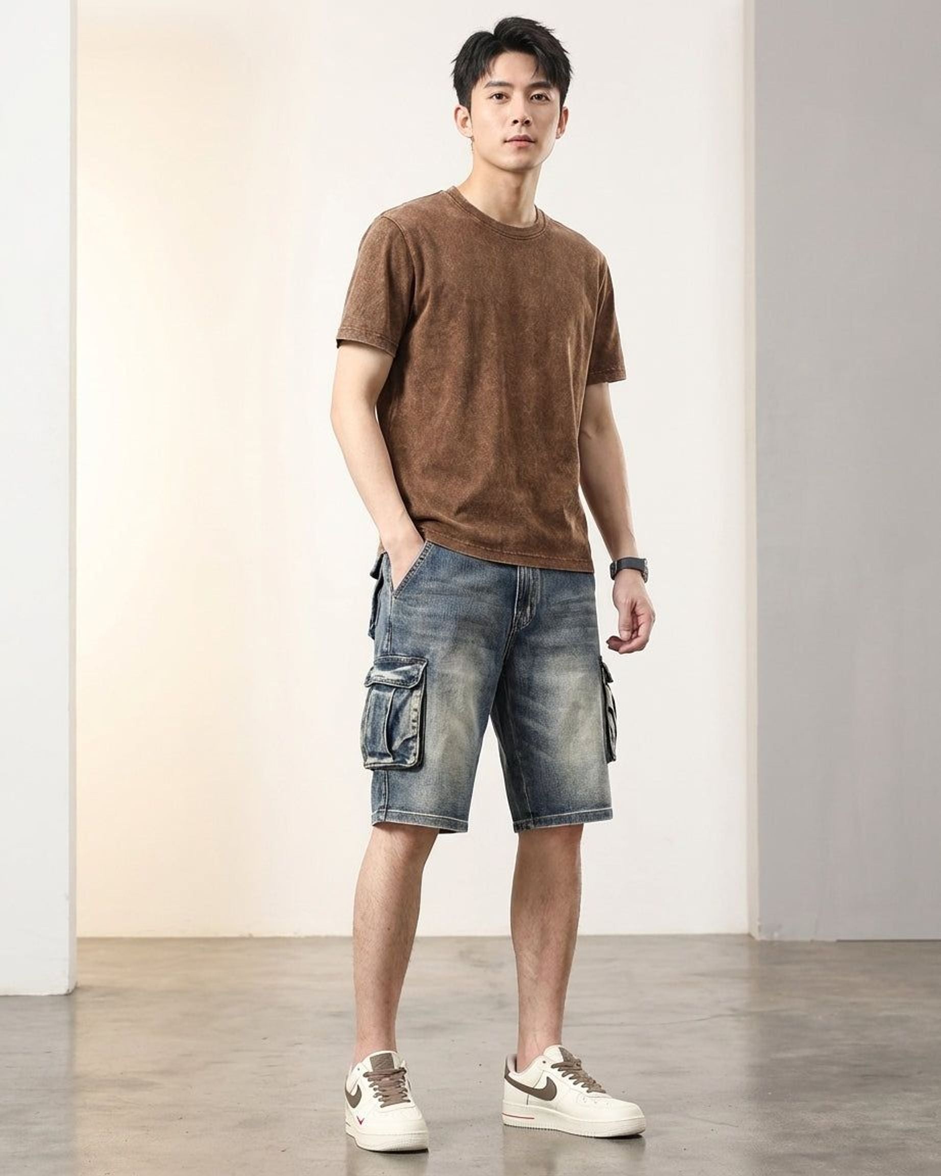 Jasper Vann | Men's Relaxed Fit Denim Cargo Shorts