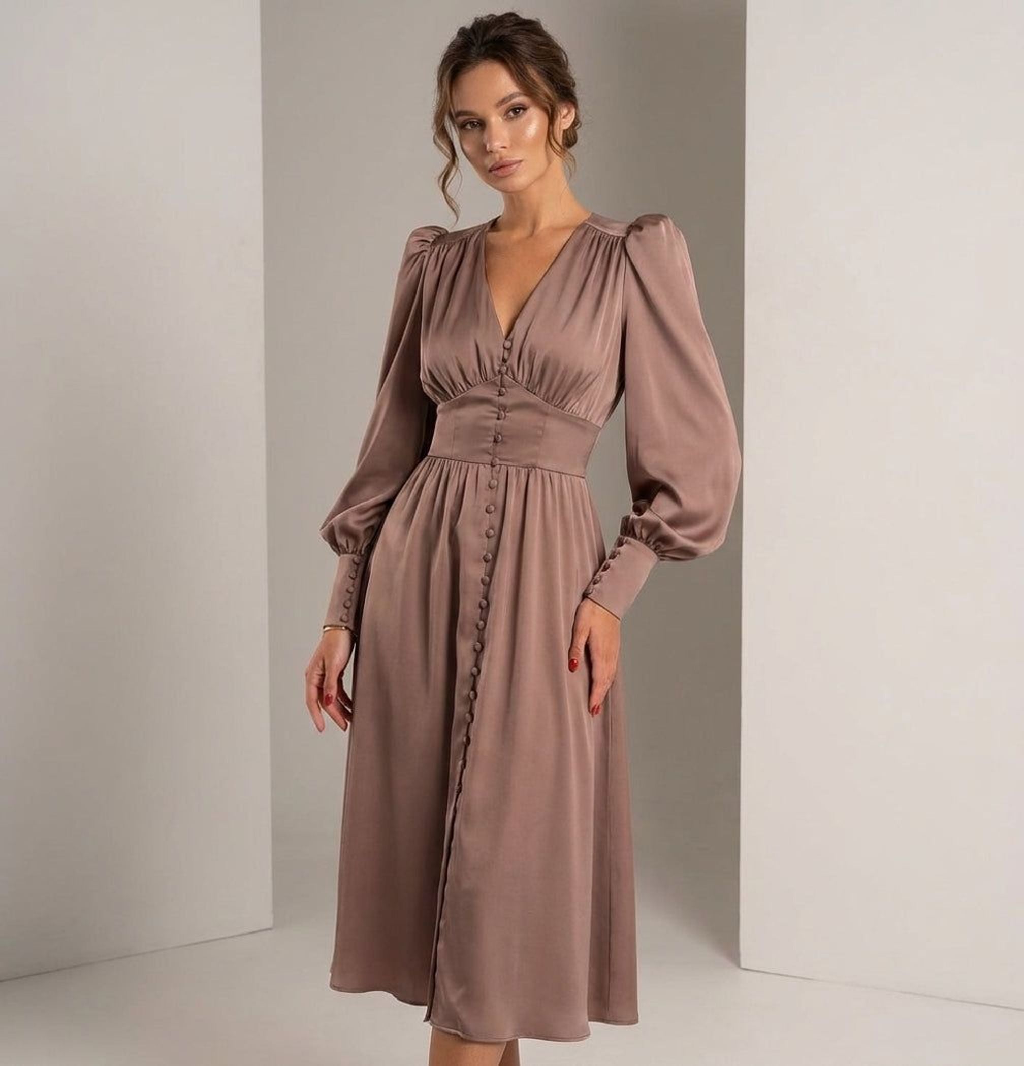 Isabelle Tane | Women's Elegant Satin Summer Dress