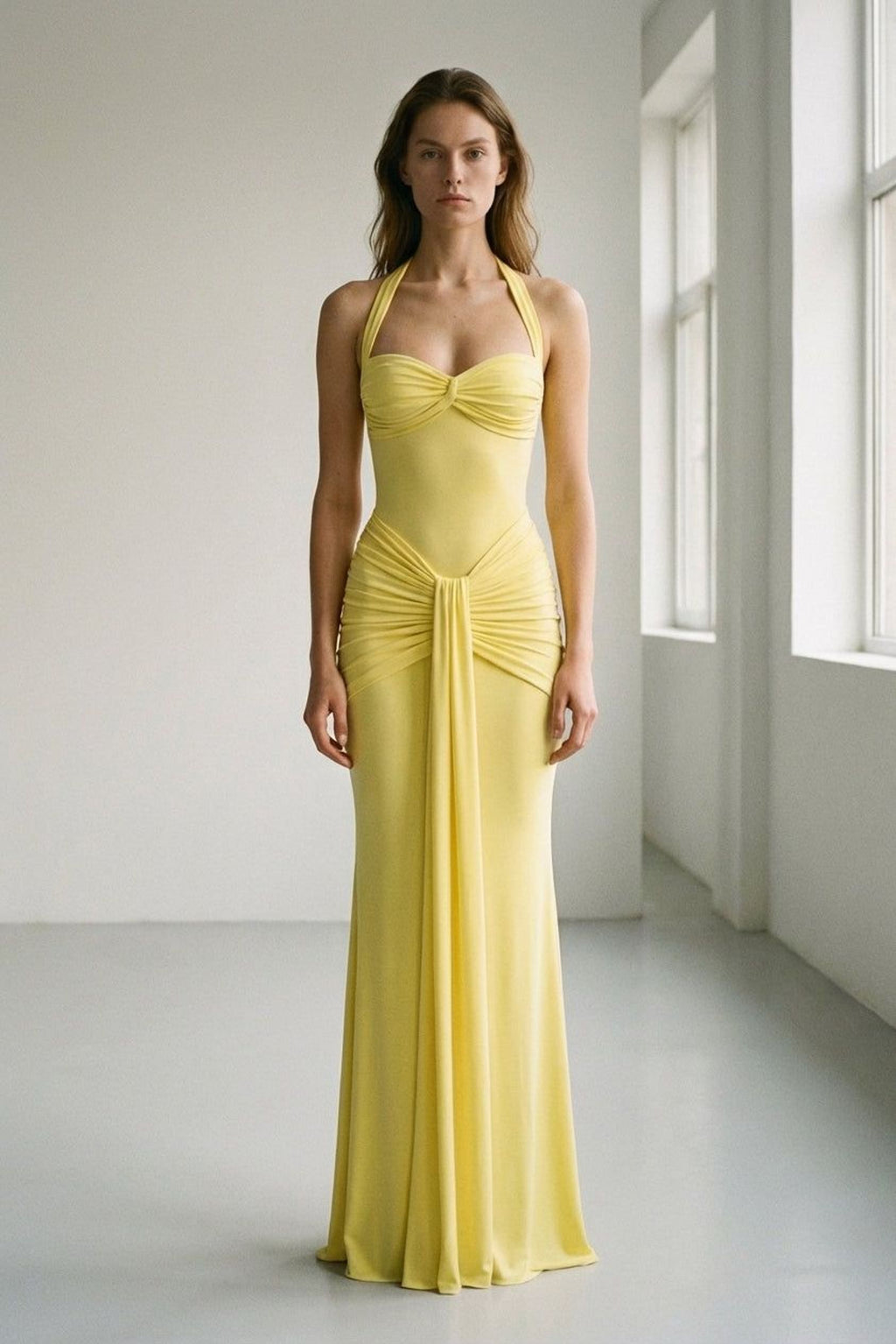 Léonie Tress | Women's Elegant Halter Maxi Dress