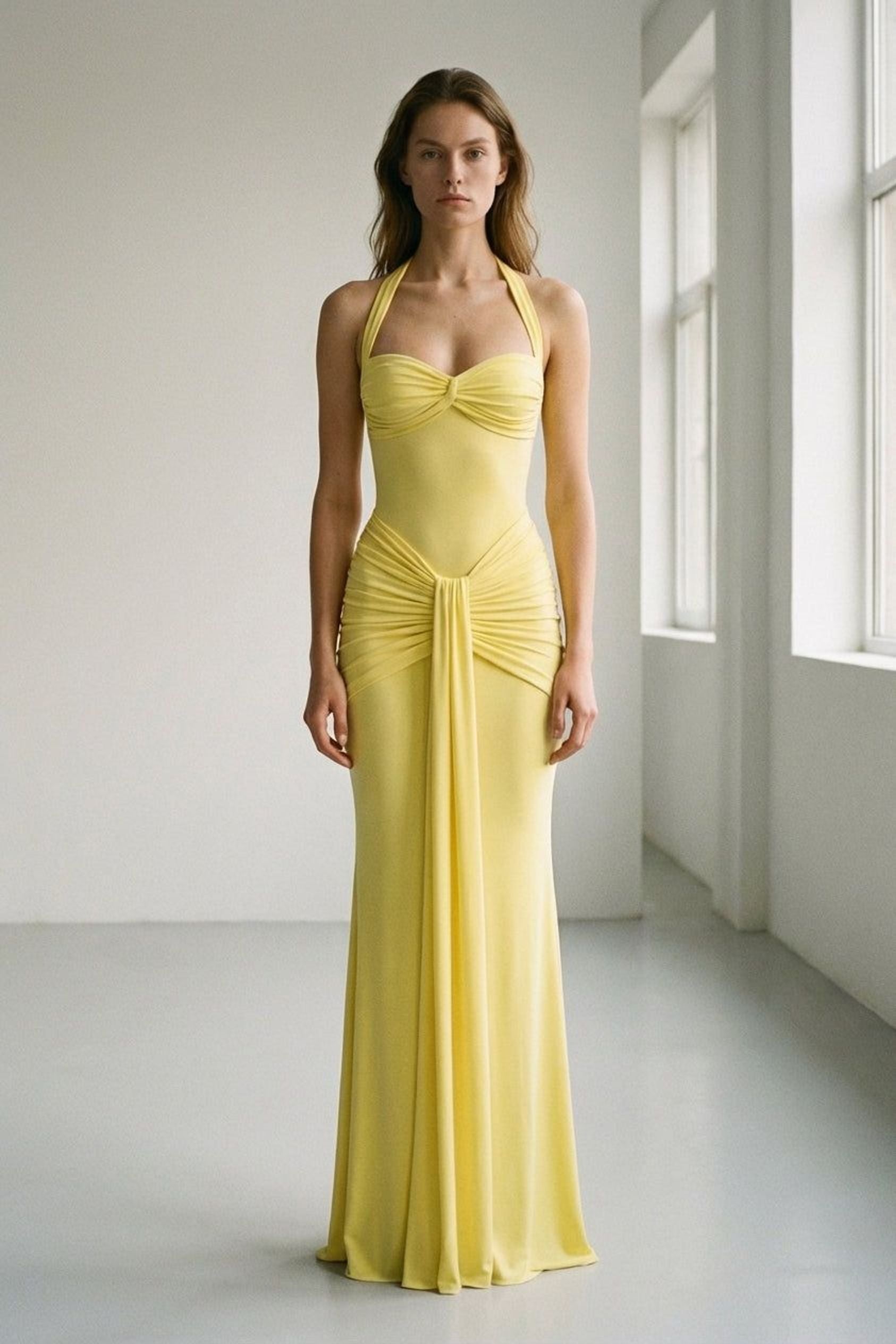 Léonie Tress | Women's Elegant Halter Maxi Dress
