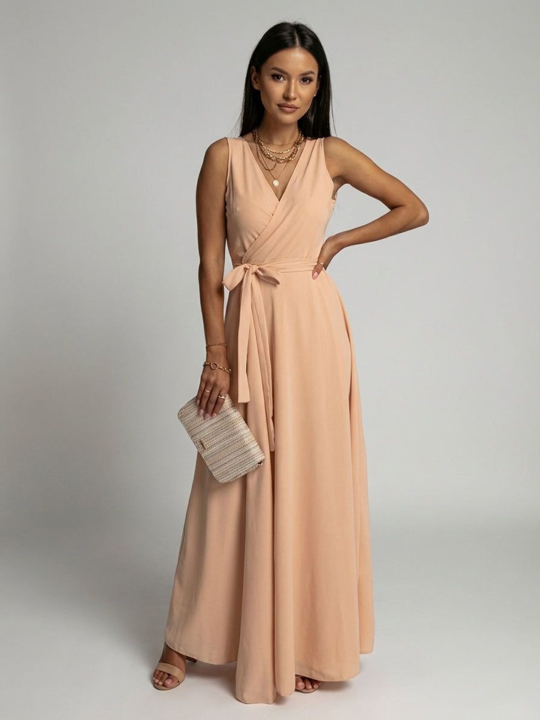 Elara Voss | Women's Elegant V-Neck Long Dress